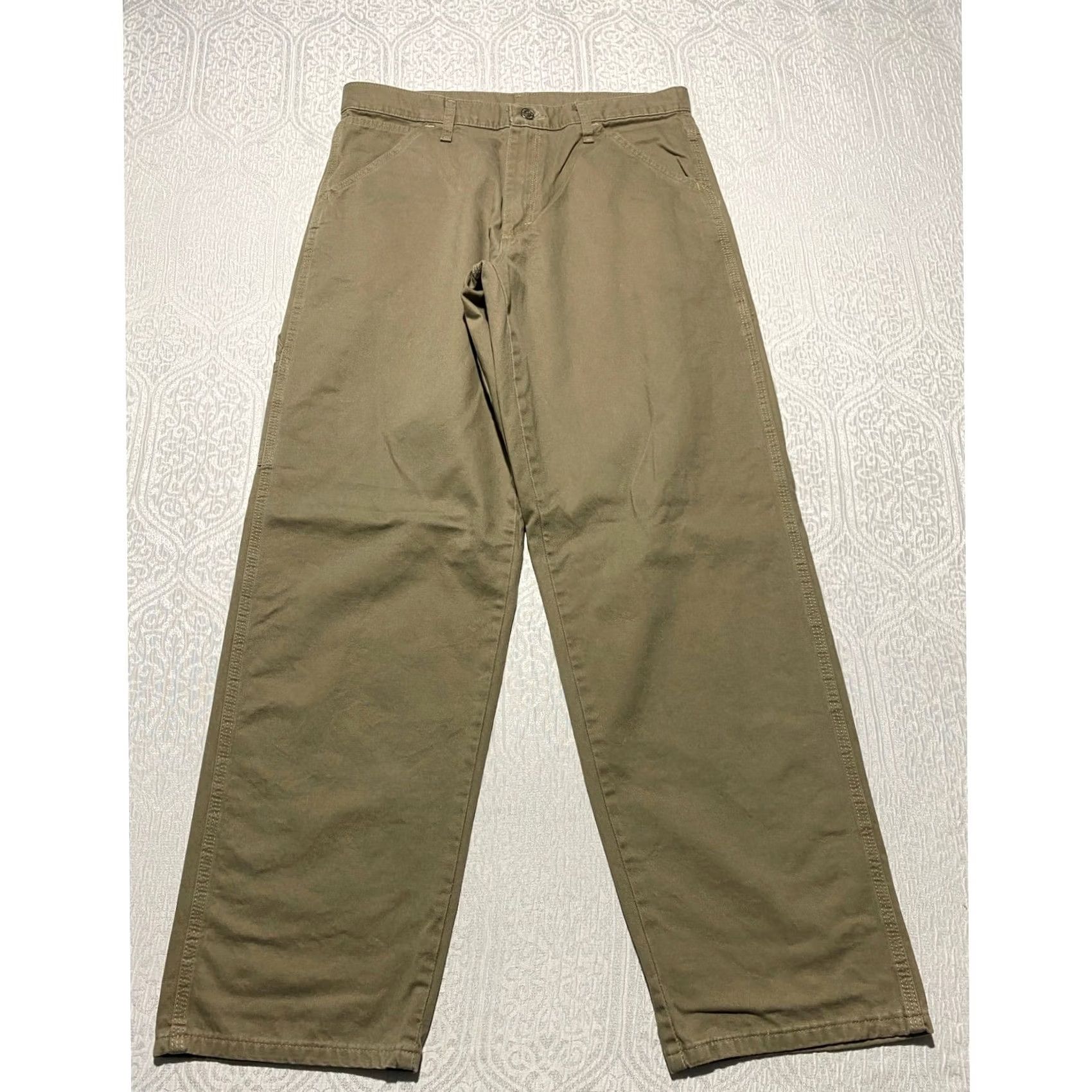 Wrangler Wrangler Carpenter Pants 32x32 Khaki Tan 100% Cotton Relaxed Straight Workwear 90s 5-Pocket Mens Regular Beige Size US 32 / EU 48 - 2 Thumbnail