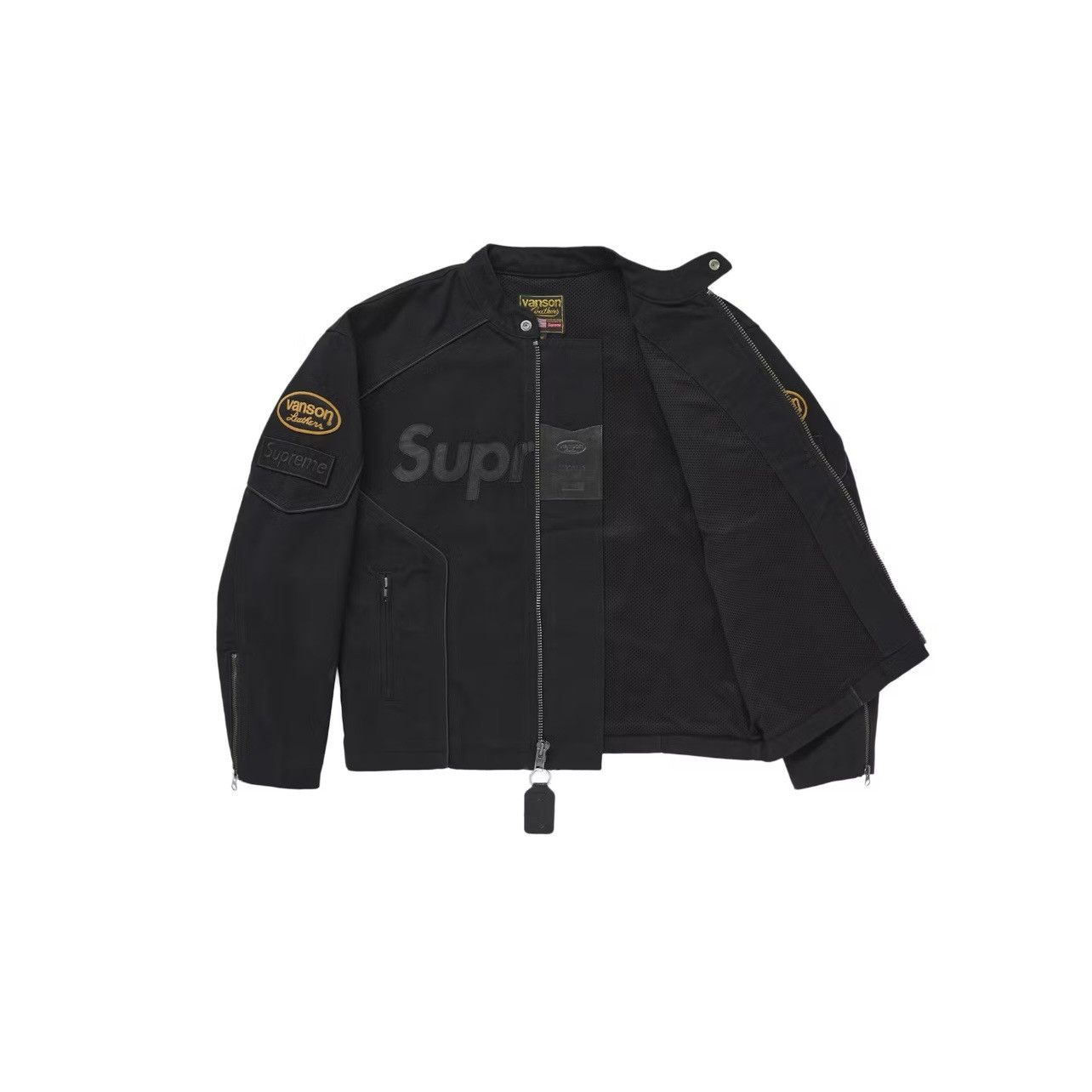 Supreme Vanson Leather Bones Jacket S Leather Black Good