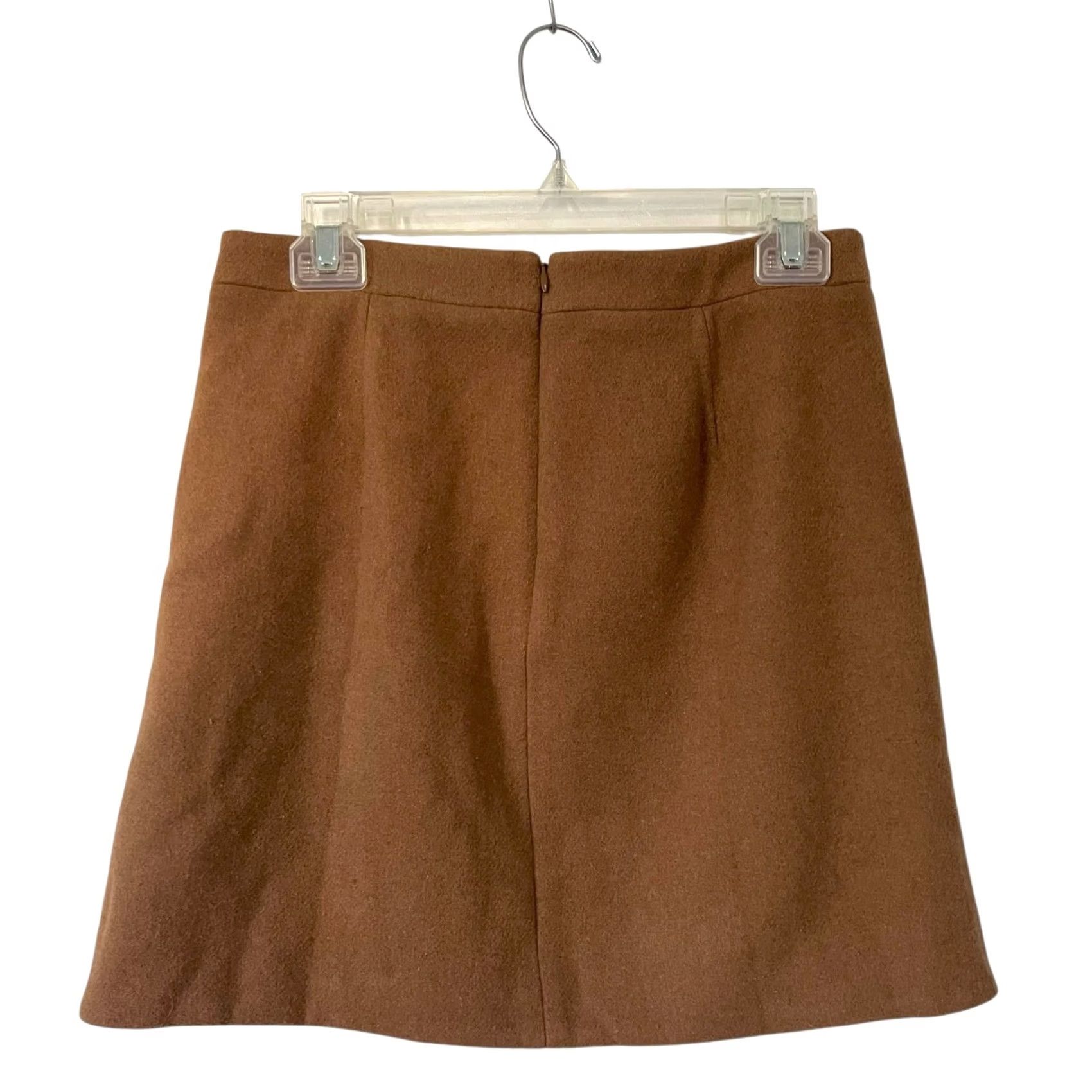 J.Crew J.Crew Mercantile Skirt Ruffle Front Wool Blend Camel Brown Mini Lined Size 4 Size 27" / US 4 / IT 40 - 4 Thumbnail