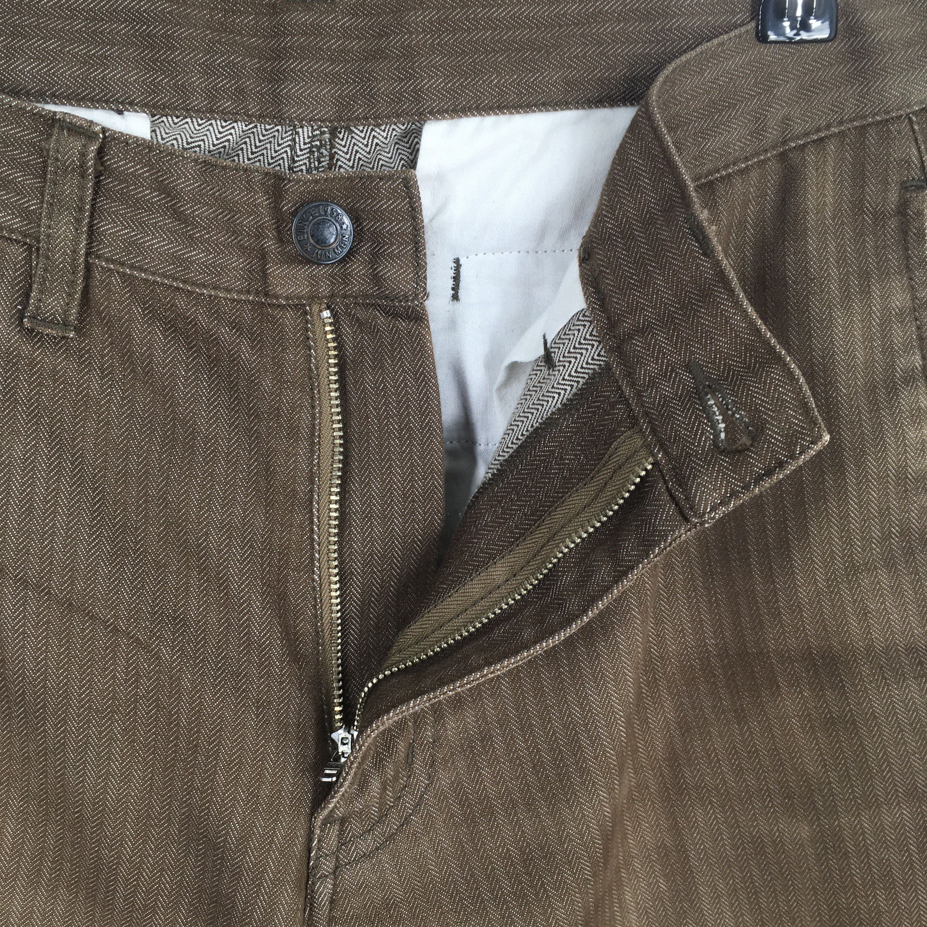 JUN MEN Size 29x30 Junmen Japan Herringbone Brown Pants Size US 29 - 6 Thumbnail