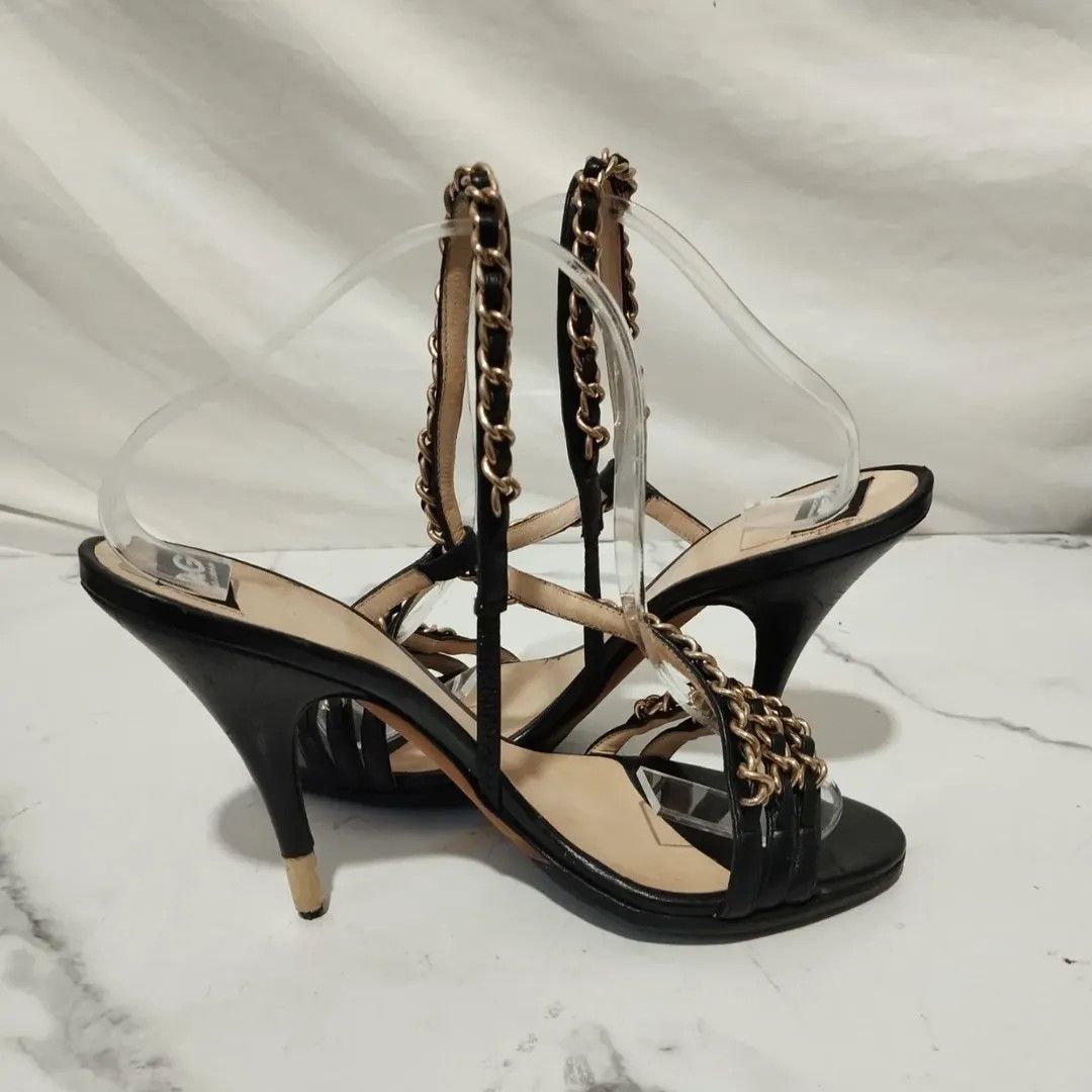 Dolce & Gabbana Dolce & Gabbana Black Chain Heels Size US 6.5 / IT 36.5 - 4 Thumbnail