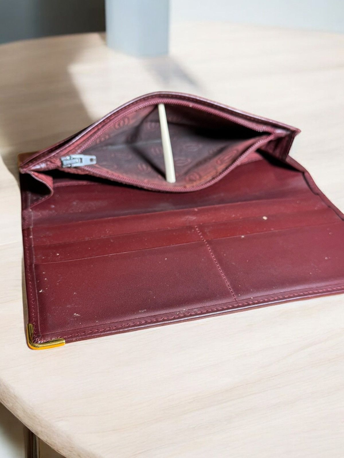 Cartier Cartier Long Wallet Logo Leather Wine Red Brown Women's Size ONE SIZE - 10 Thumbnail