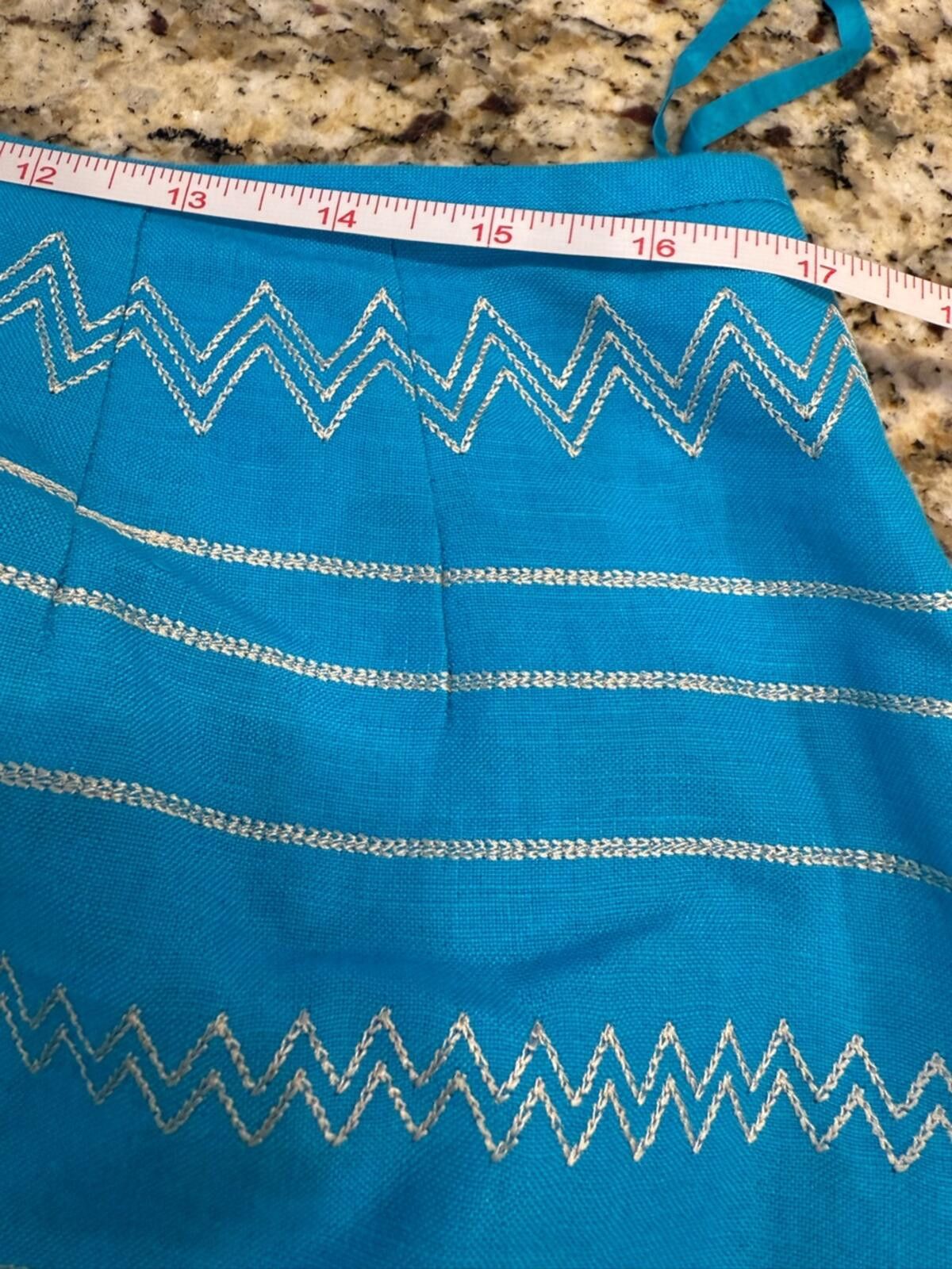 Other Kasper linen blend embroidered maxi skirt teal white SZ 14 Size 36" / US 14 / IT 50 - 9 Thumbnail