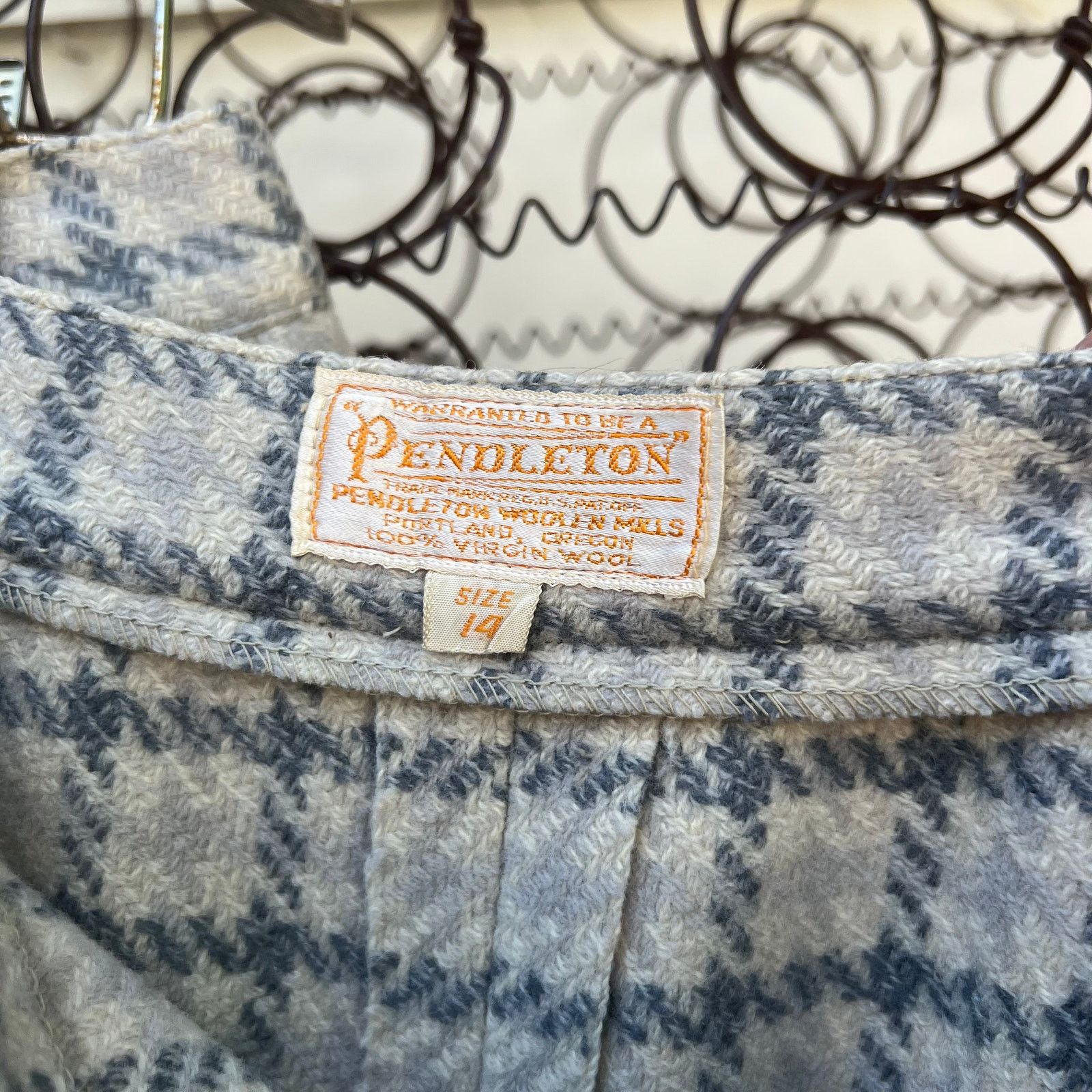 Pendleton 50s 60s Pendleton Woolen Mills houndstooth plaid check skirt Size 26" / US 2 / IT 38 - 6 Thumbnail