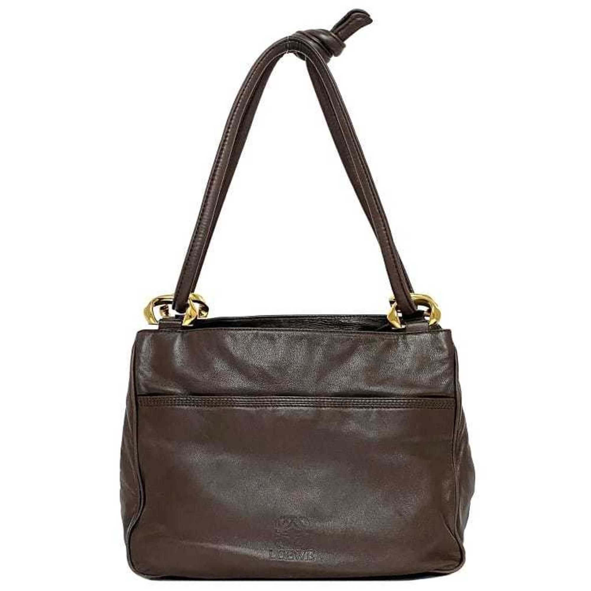 image of Loewe Shoulder Bag Brown Anagram Leather Nappa Ladies, Women's