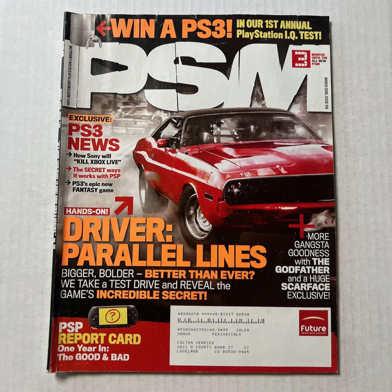 Playstation VTG PSM Magazine #108 MAR 2006 Exclusive PS3 News Scarface Size ONE SIZE - 2 Thumbnail