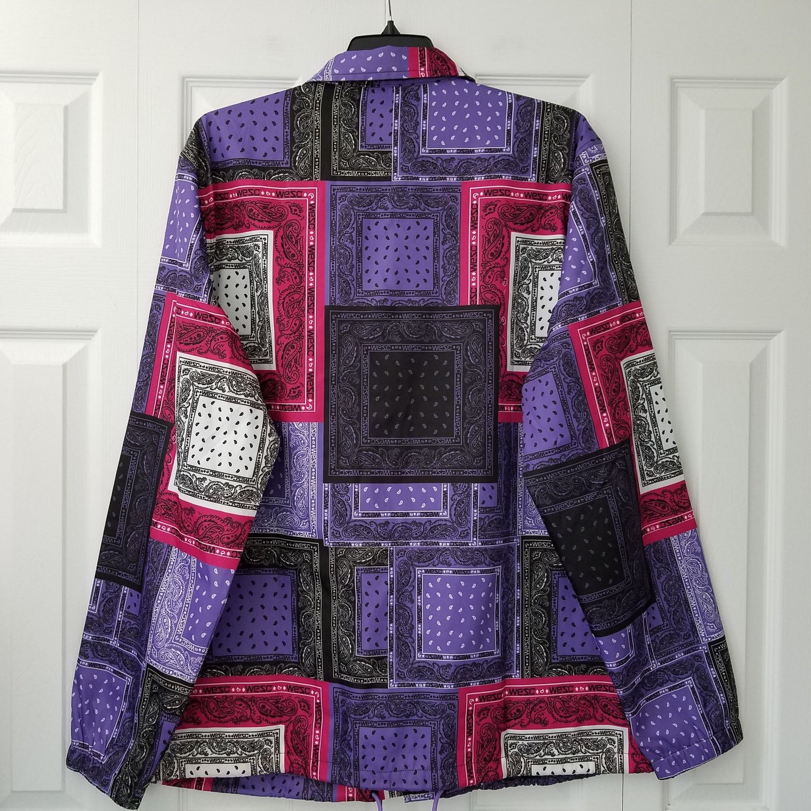 WeSC Wesc Coach Patchwork Bandana Jacket Paisley Purple Mens XXL Size US XXL / EU 58 / 5 - 4 Thumbnail