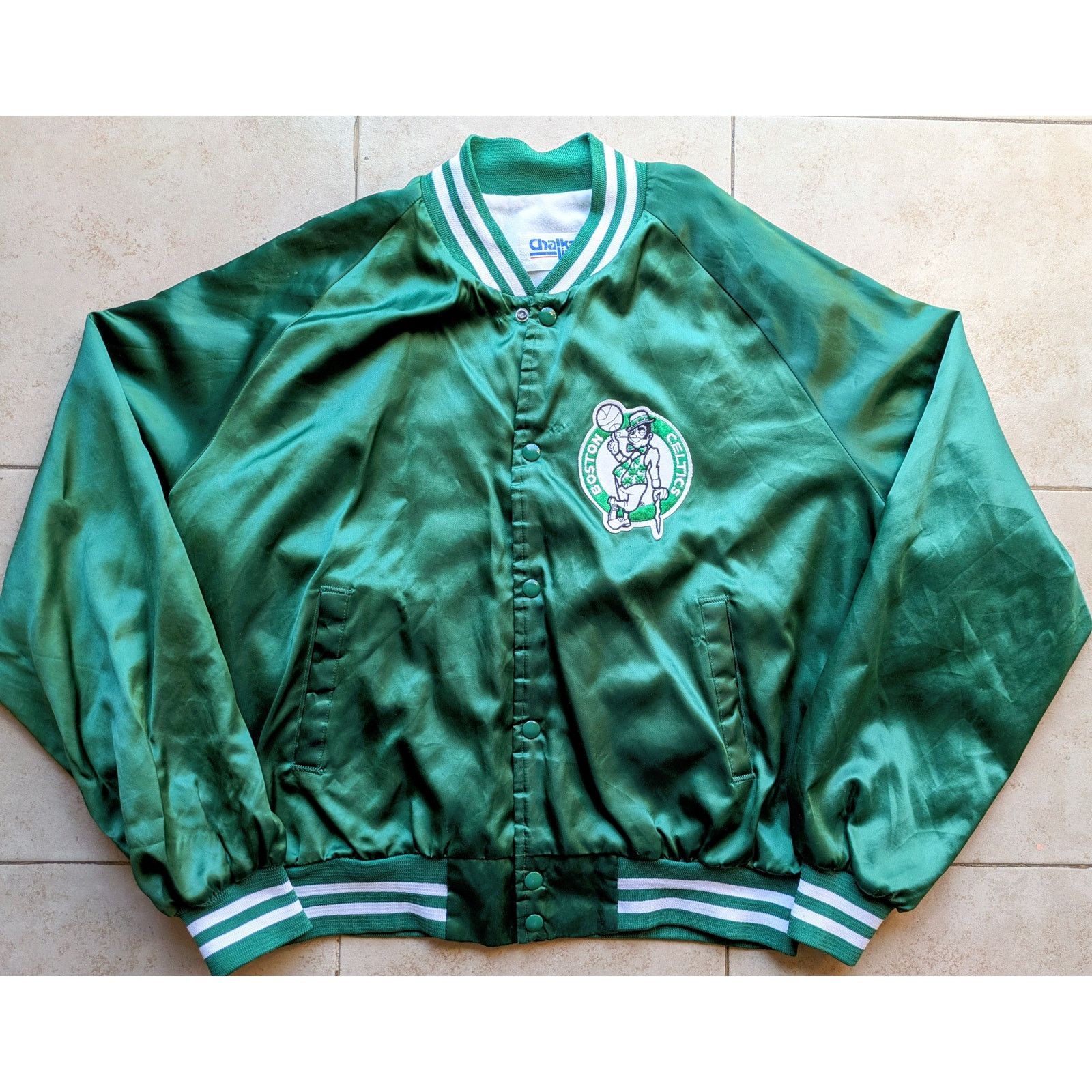 NBA × Starter Boston Celtics 80s CHALK LINE satin bomber L NBA vtg St Pats Size US XL / EU 56 / 4 - 2 Thumbnail