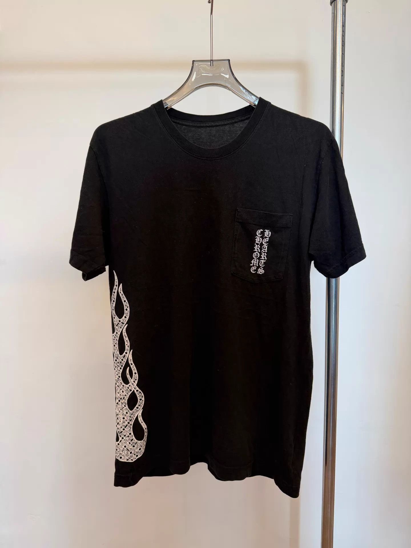 Chrome Hearts Chrome Hearts Flame Sanskrit Black SS Tee L Size L / US 10 / IT 46 - 1 Thumbnail