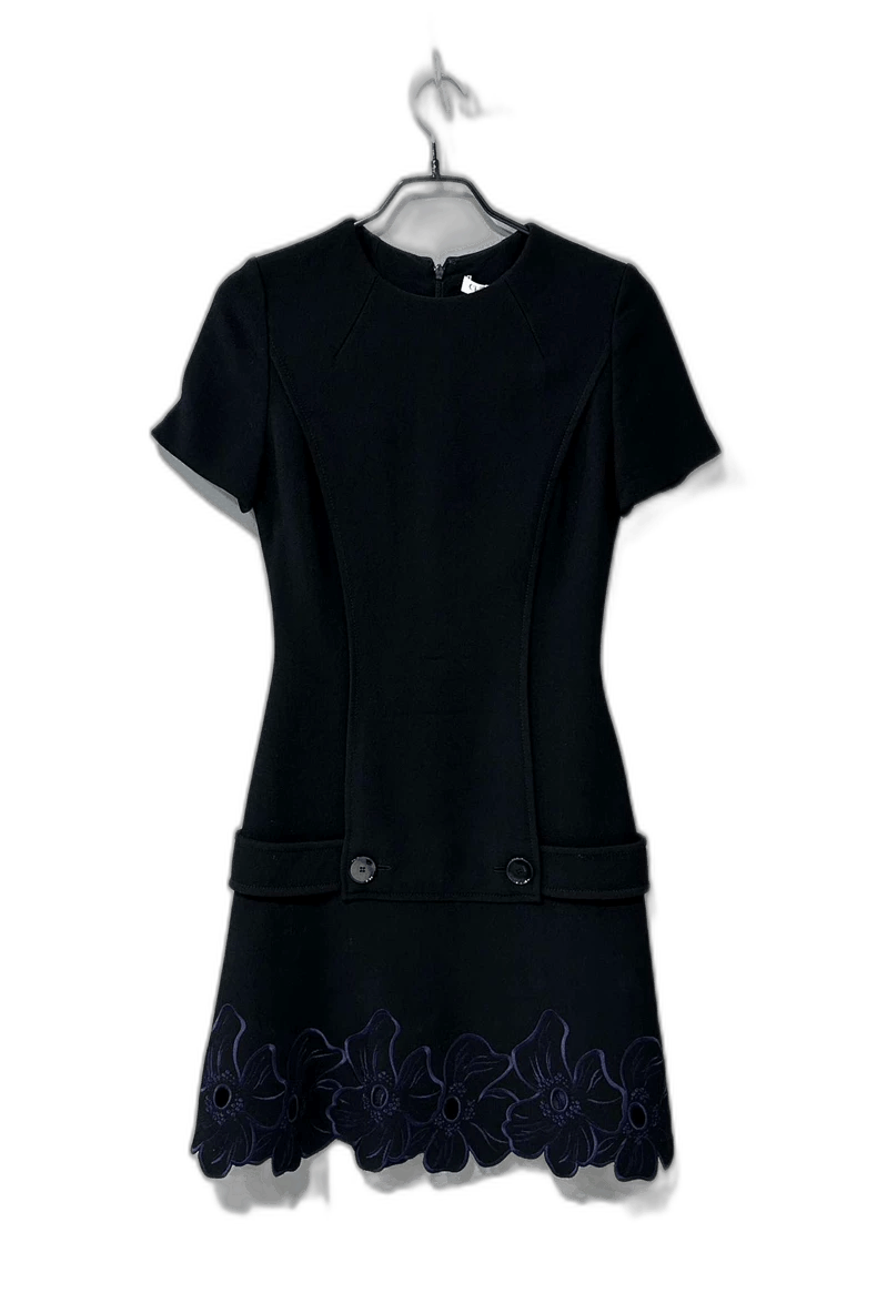 Dior Black Floral Hem Dress by Dior-2505 Size XS / US 0-2 / IT 36-38 - 1 Thumbnail