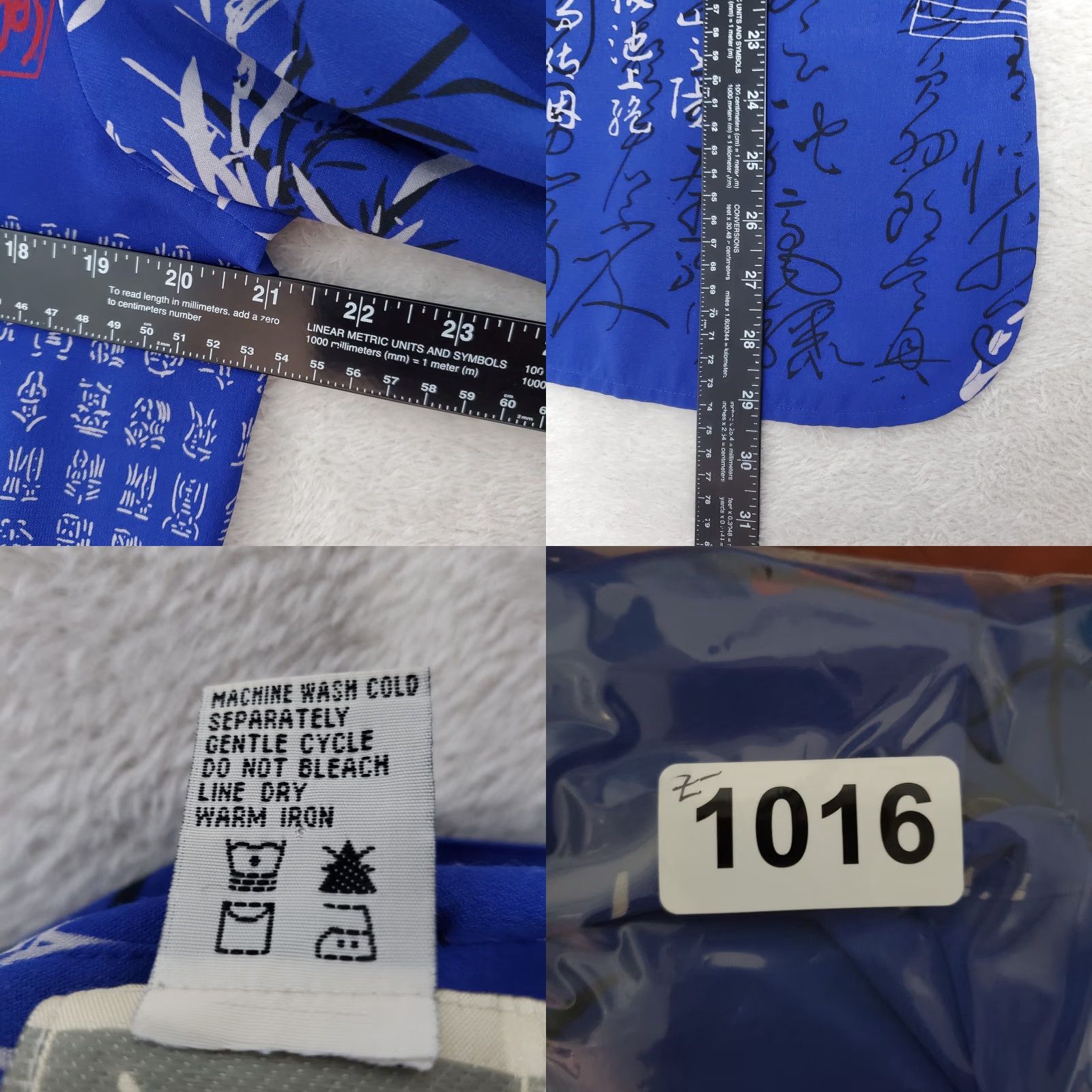 Vintage VINTAGE Yi Lin Blouse Women M Blue White Asian Calligraphy Floral Collared Long Sleeve Button Down Size M / US 6-8 / IT 42-44 - 8 Thumbnail
