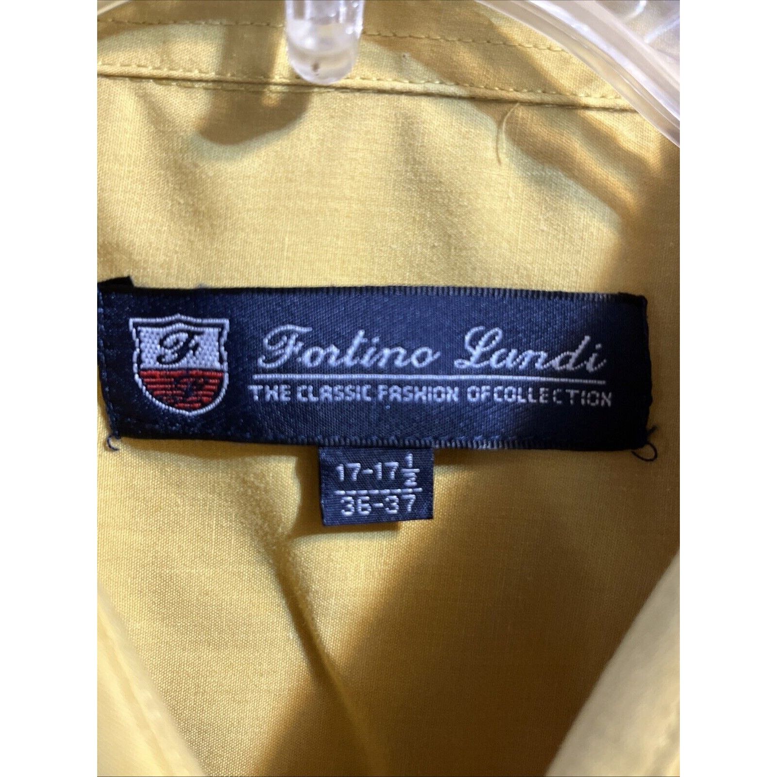 Other Fortino Landi Shirt Mens 17 36/37 French Cuff Button Gold LS Size US L / EU 52-54 / 3 - 3 Thumbnail