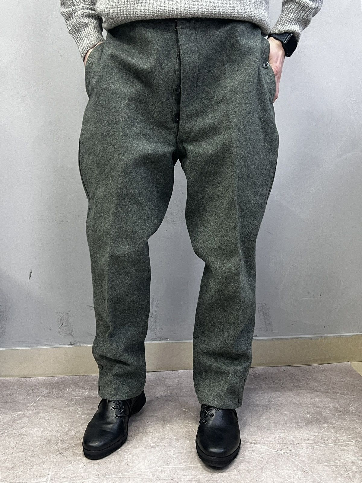 Japanese Brand German army wool pants long front junya watanabe style 90s Size US 34 / EU 50 - 3 Thumbnail
