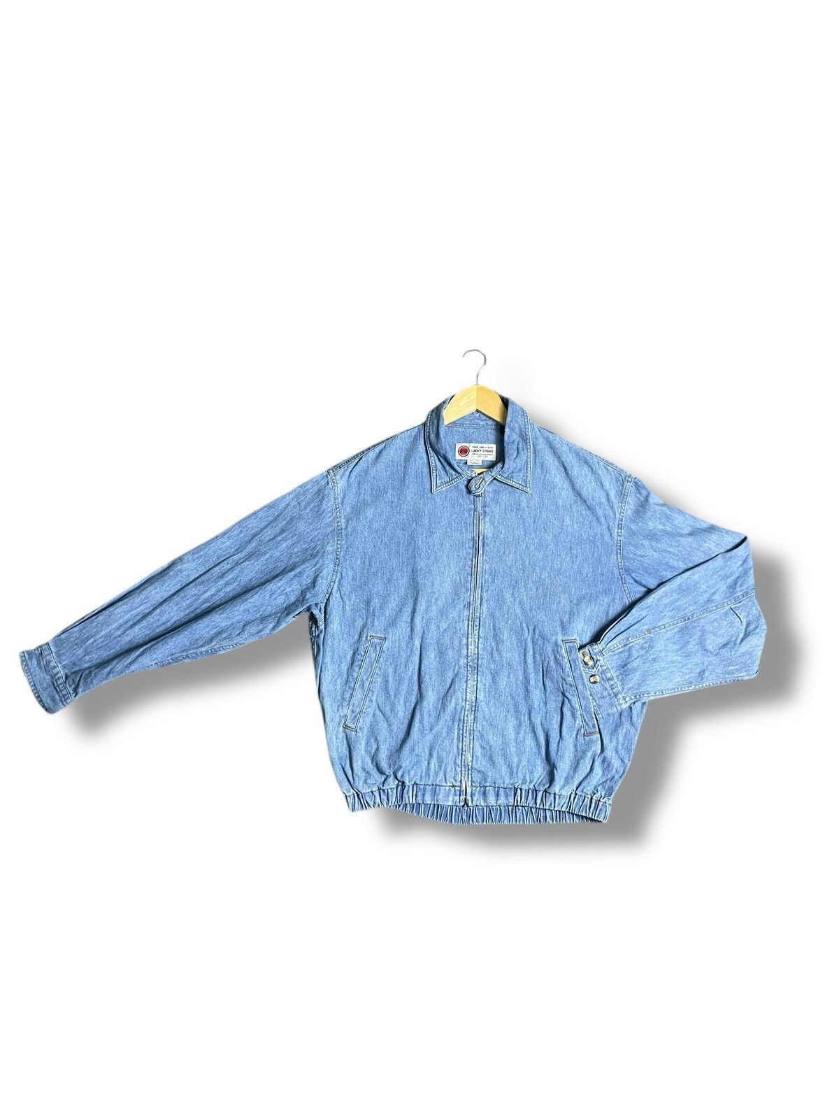 Japanese Brand × Vintage Lucky Strike Denim Bomber Jacket (25) Size US L / EU 52-54 / 3 - 1 Thumbnail