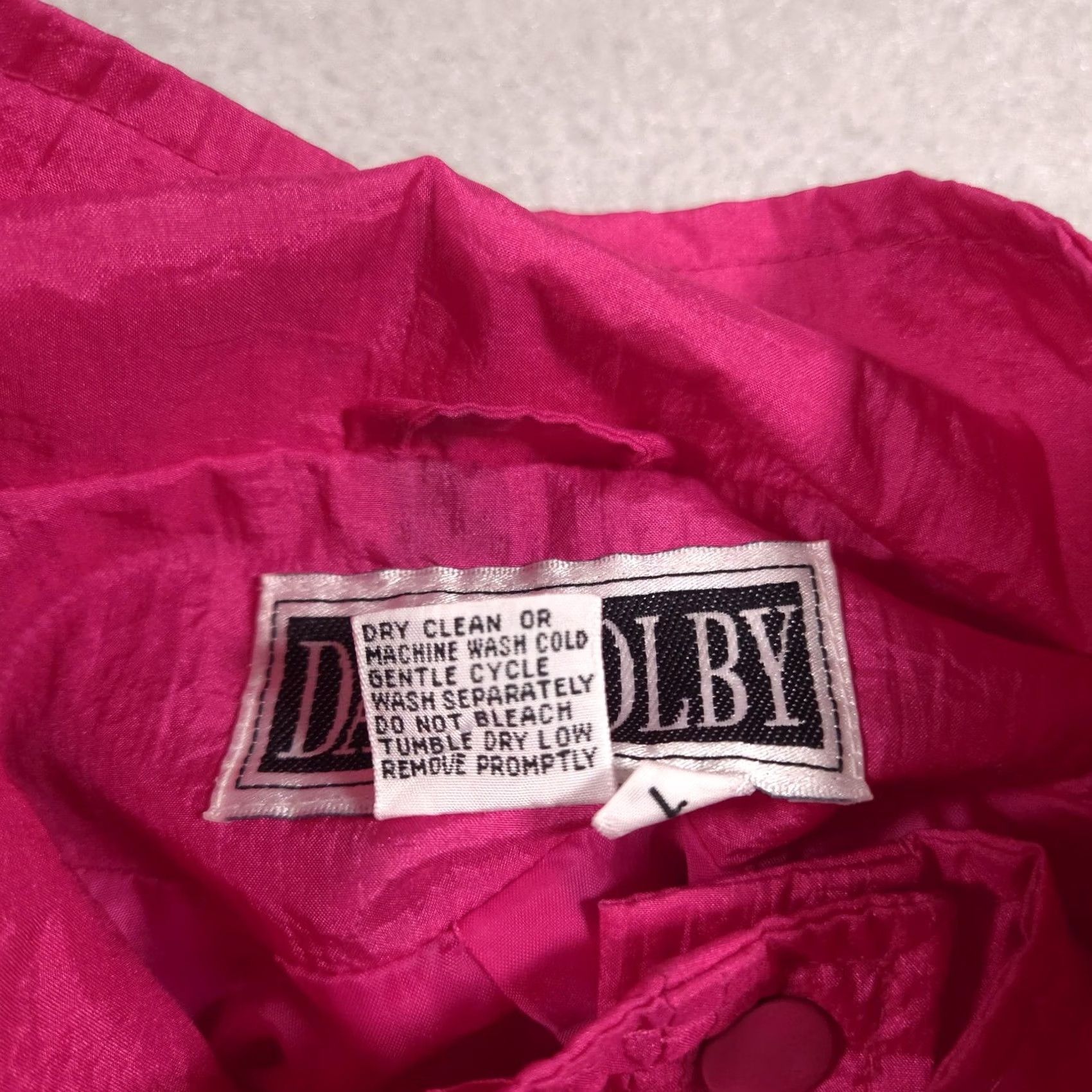Pinko VINTAGE Dani Colby Jacket Womens Large Pink Snap Front Windbreaker Lightweight Jacket Size L / US 10 / IT 46 - 5 Thumbnail
