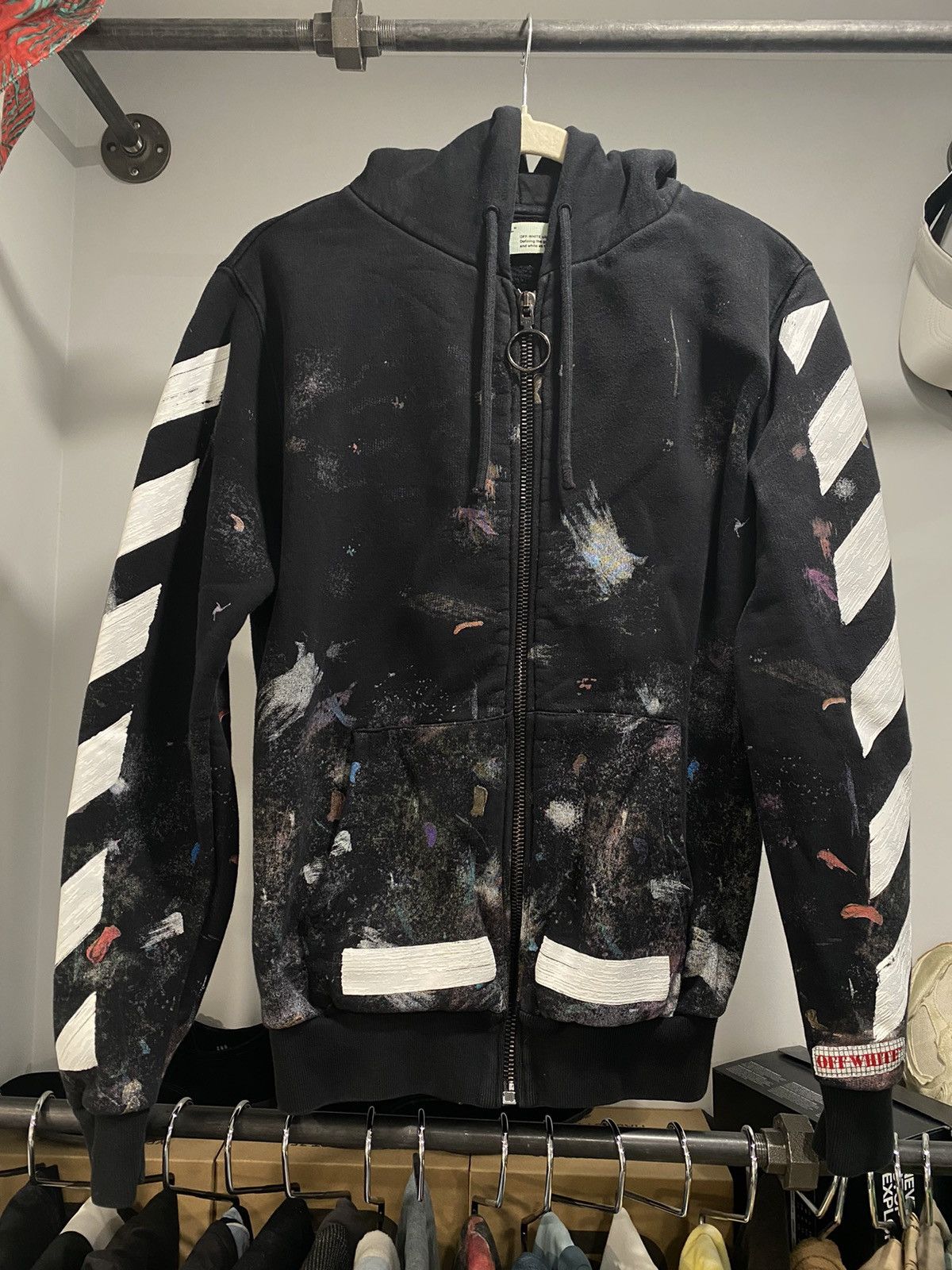 Off white galaxy hoodie on sale zip