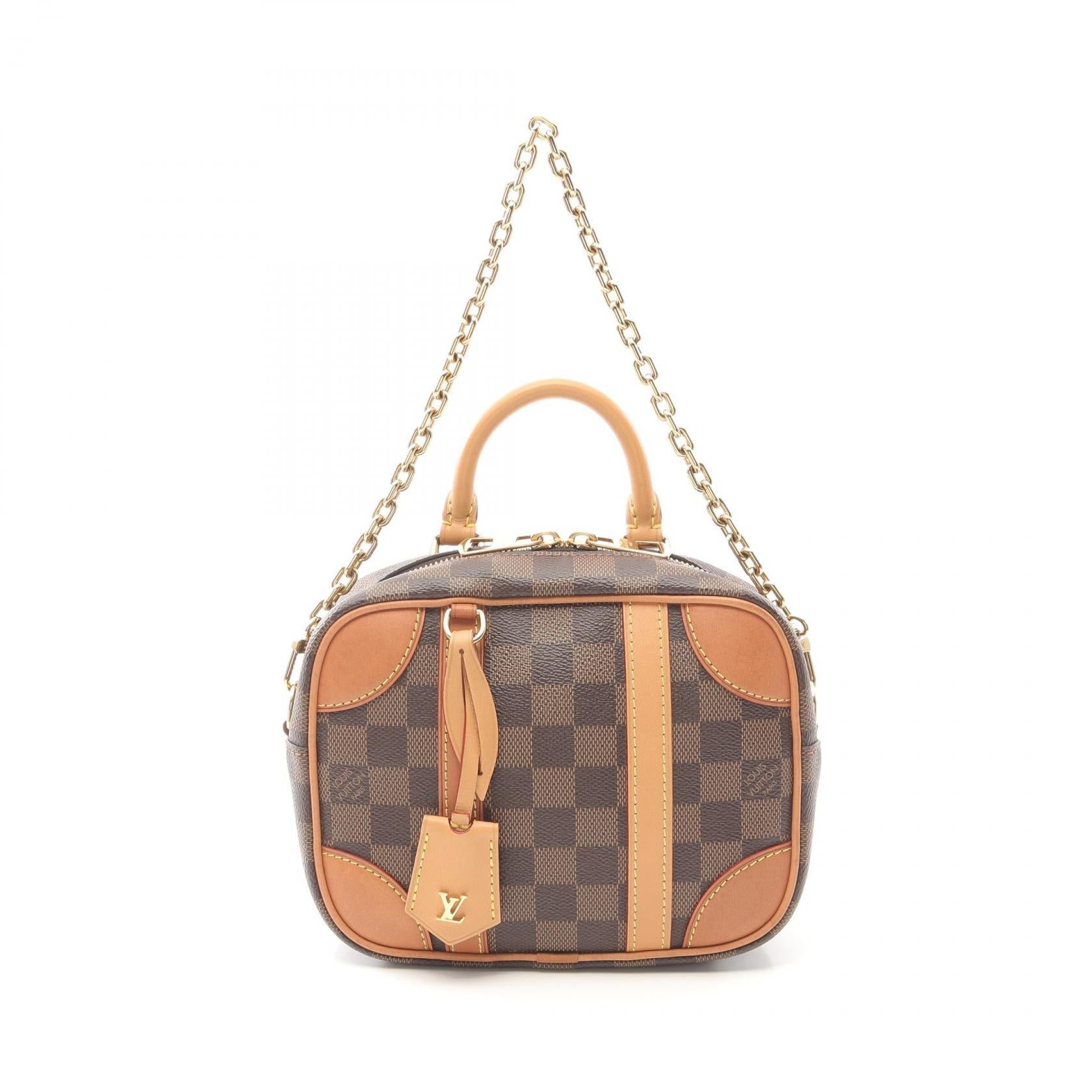 Louis Vuitton Louis Vuitton Valise Souple Bb Damier Ebene Chain Handbag Leather Brown Size ONE SIZE - 1 Thumbnail