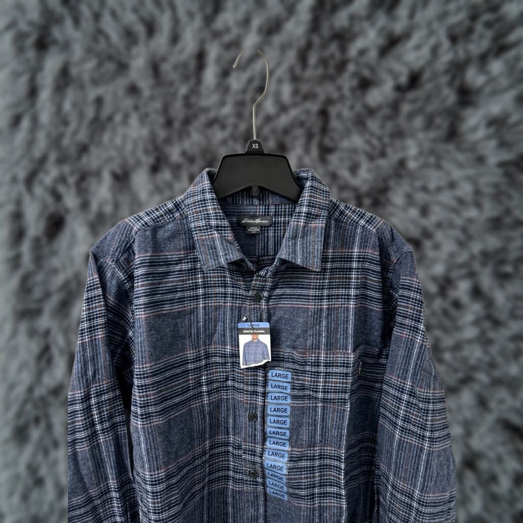 Eddie Bauer Eddie Bauer Bristol Flannel Shirt Mens L Blue Plaid Button-Down L/S NWT Size US L / EU 52-54 / 3 - 1 Thumbnail