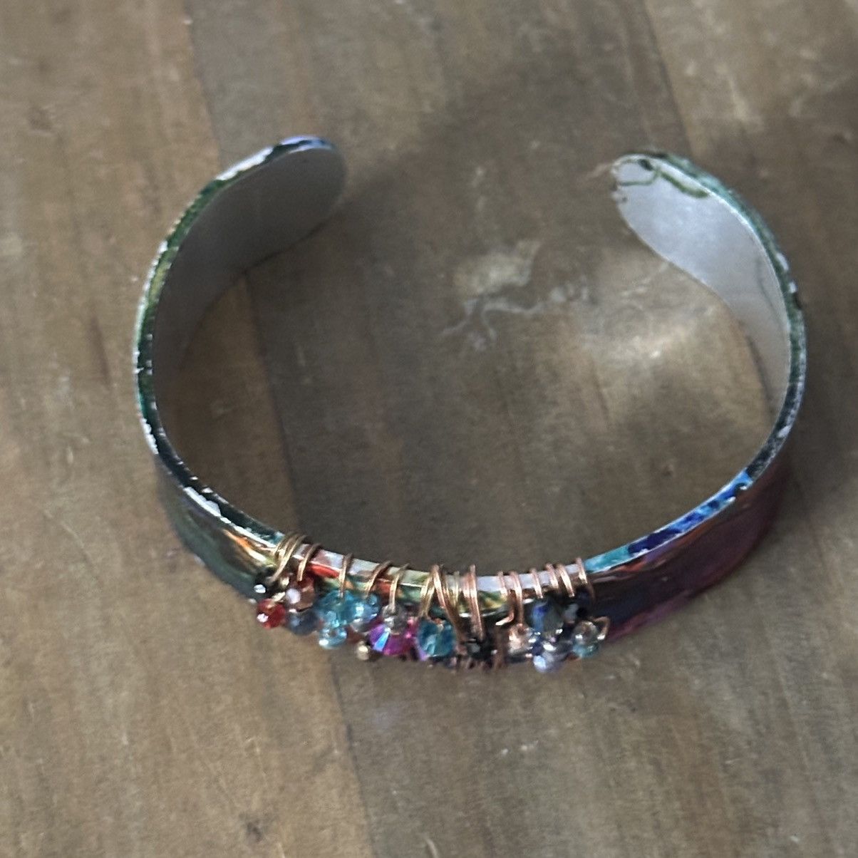 Other Handmade tie dye wire wrapped charm bangle cuff bracelet Size ONE SIZE - 7 Thumbnail
