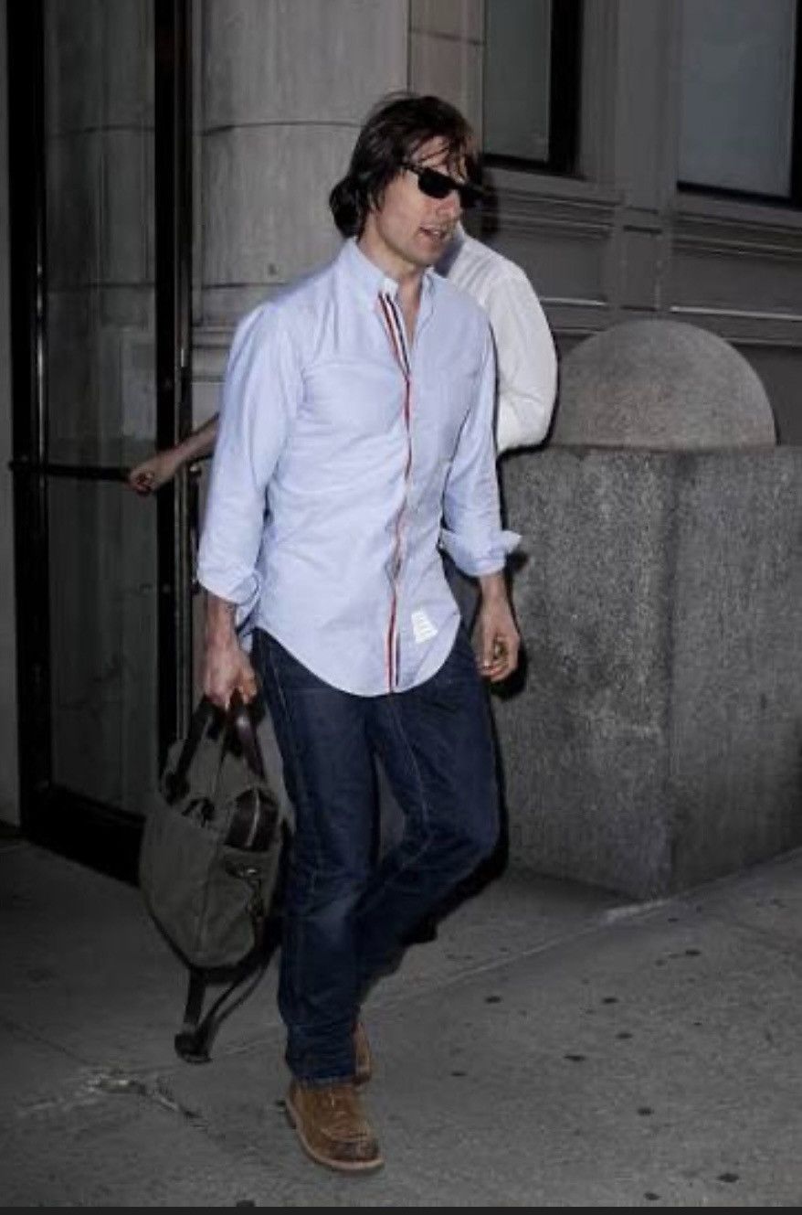 Thom Browne Thom Browne A Pink Striped Shirt Over The Chest Size US M / EU 48-50 / 2 - 1 Thumbnail