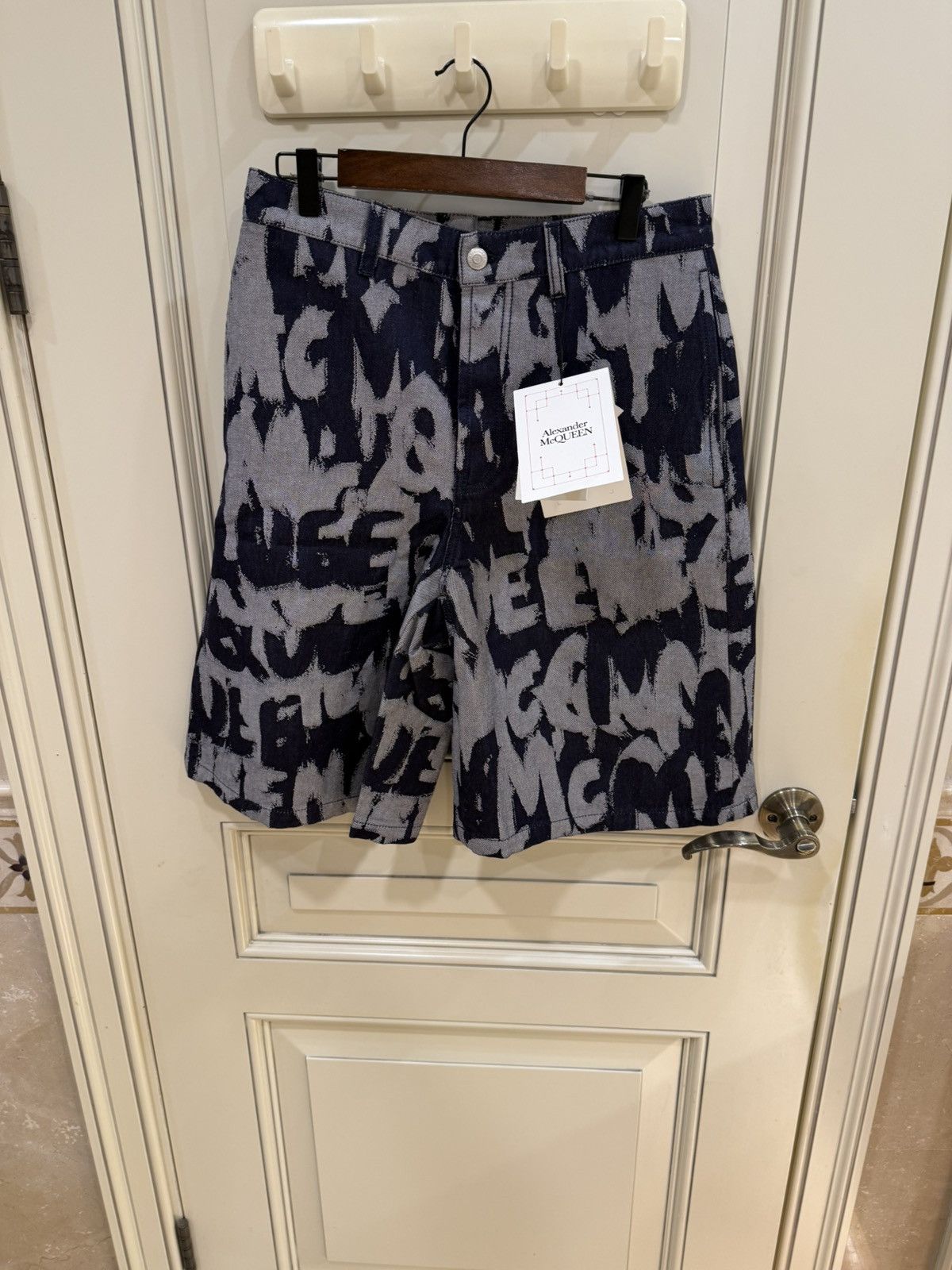 Alexander McQueen Graffati print denim shirt and shorts ，oneset size 46 Size US S / EU 44-46 / 1 - 17 Thumbnail