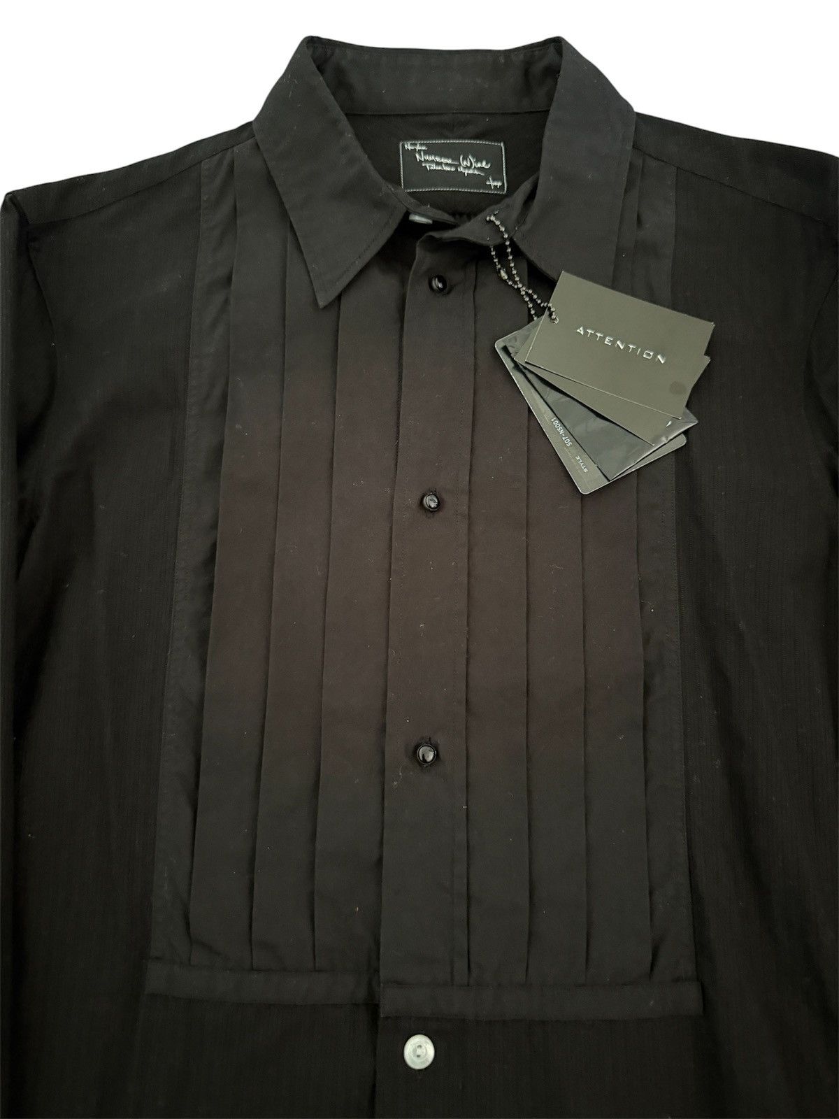 Number (N)ine Number (N)ine 2007SS "About A Boy" Pleated Tuxedo Shirt NWT Size US M / EU 48-50 / 2 - 2 Thumbnail