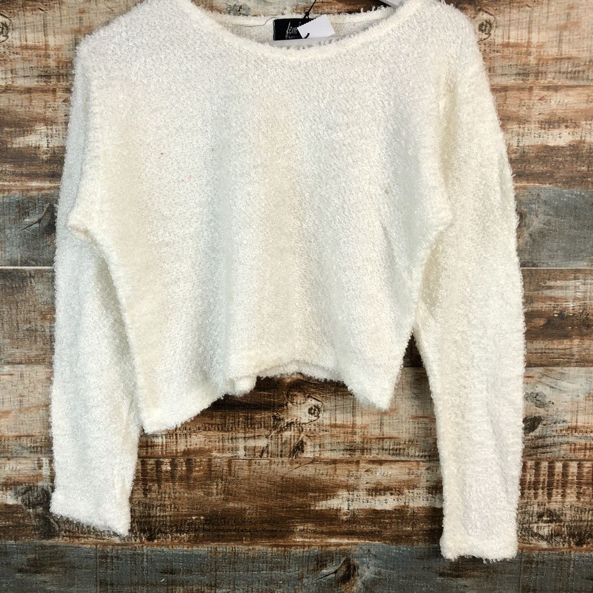 Homespun Knitwear Lem Lavenda White crop top Knitwear #A2219 Size S / US 4 / IT 40 - 3 Thumbnail