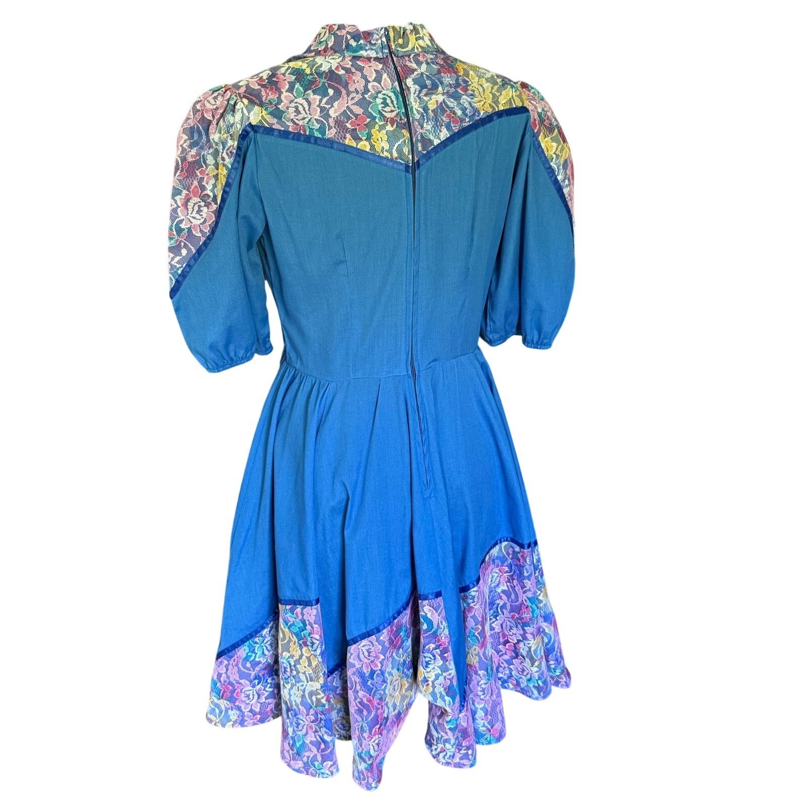 Vintage Vintage 60’s Jeri Bee Blue Purple Square Dancing Dress Med L Size M / US 6-8 / IT 42-44 - 2 Thumbnail