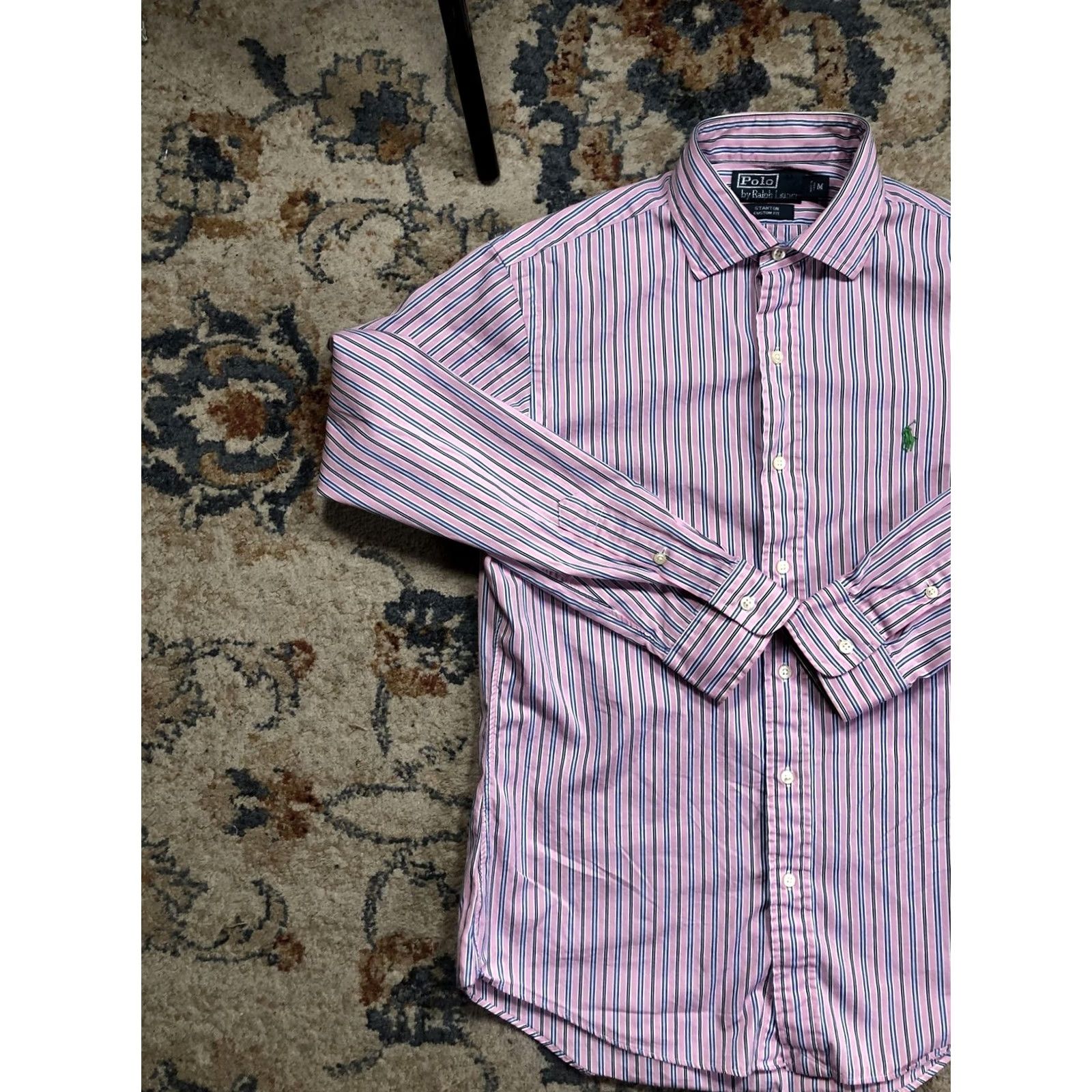 Polo Ralph Lauren Polo Ralph Lauren Stanton Shirt Mens M Pink Stripe Custom Fit Button Down Shirt Size US M / EU 48-50 / 2 - 3 Thumbnail