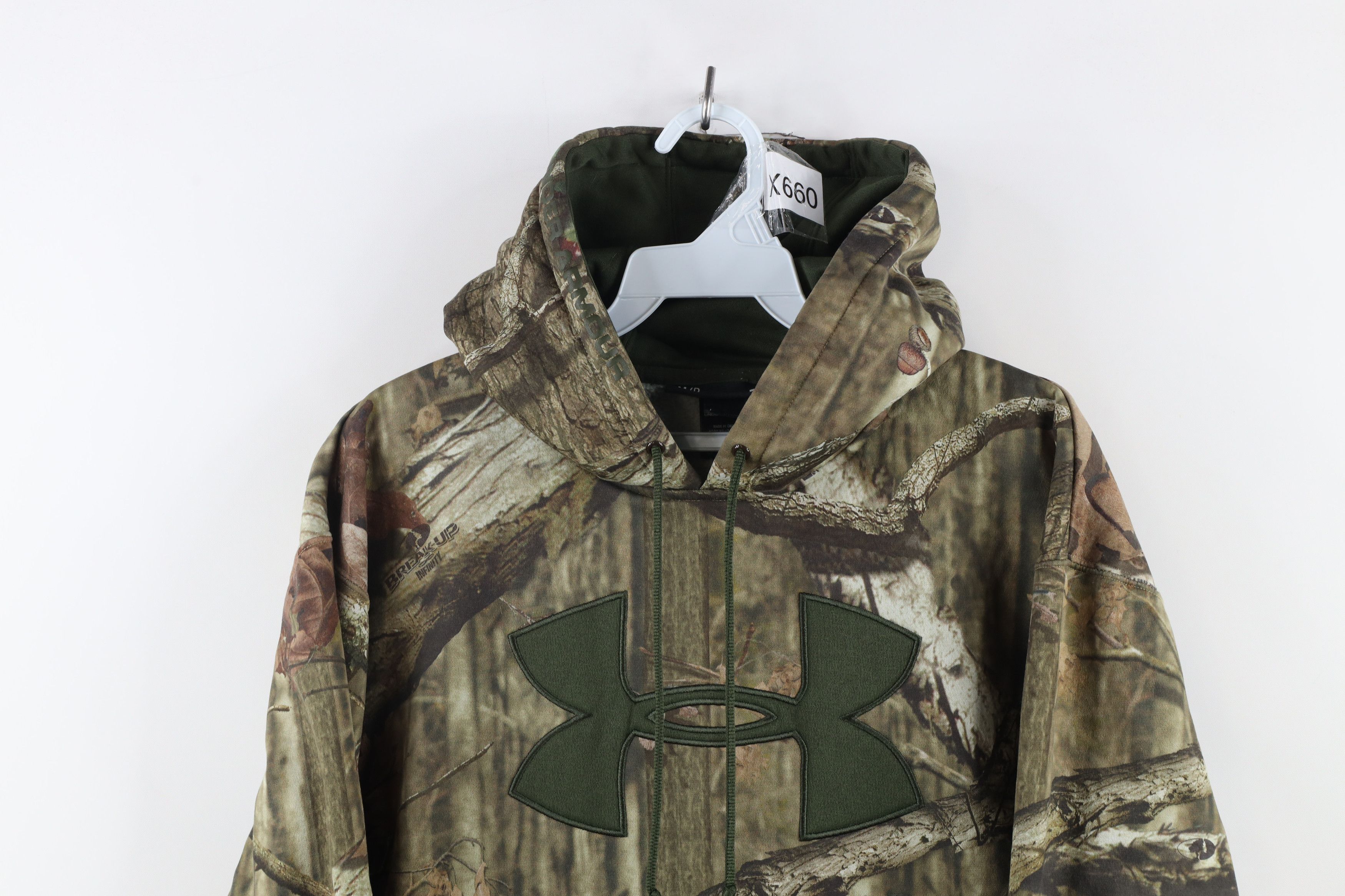 Under Armour × Vintage Under Armour Big Logo Infinity Camouflage Hoodie Sweatshirt Size US S / EU 44-46 / 1 - 2 Thumbnail