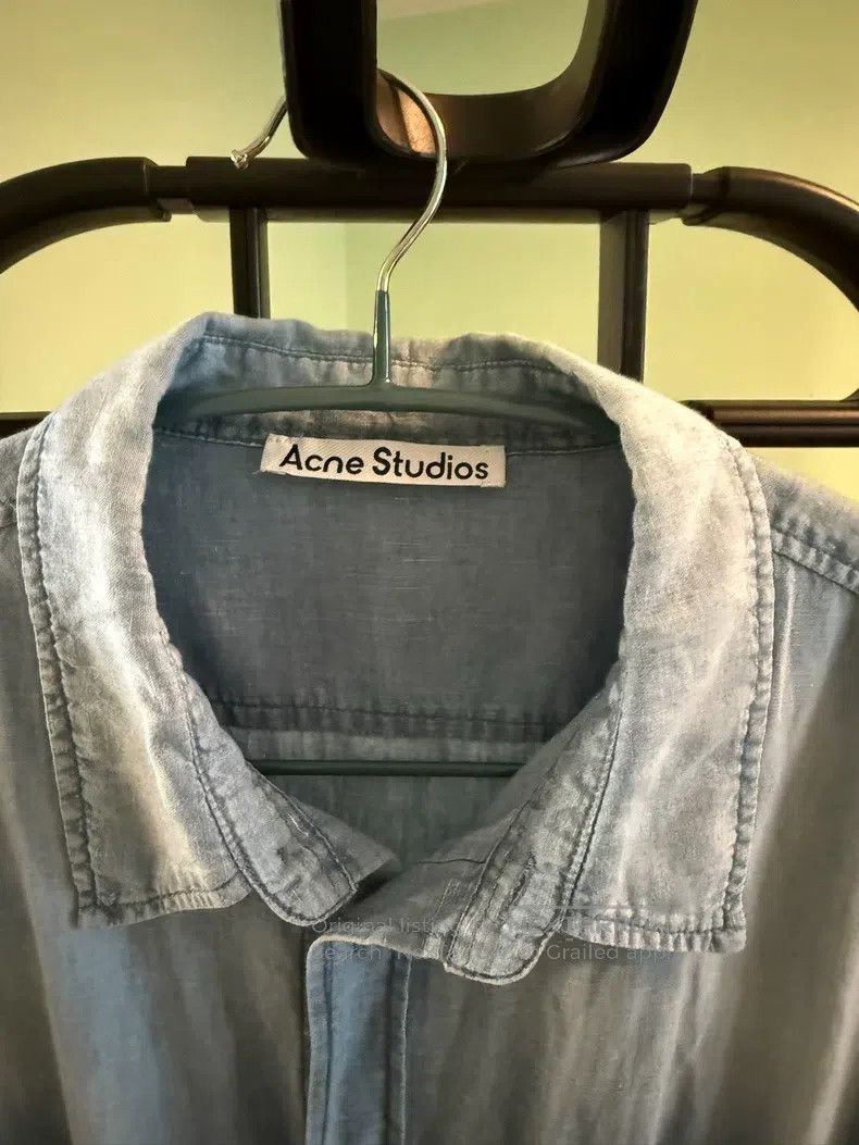 Acne Studios Acne Studios Washed Denim Back Logo Short Sleeve Size XL / US 12-14 / IT 48-50 - 4 Thumbnail