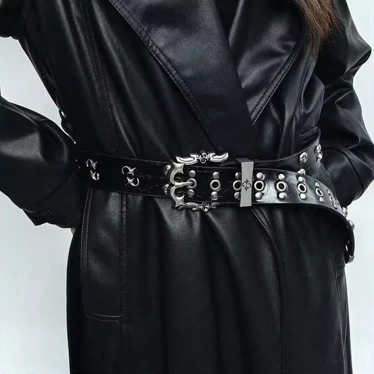 Japanese Brand Gothic Black Punk Belt Rivert Size ONE SIZE - 2 Thumbnail