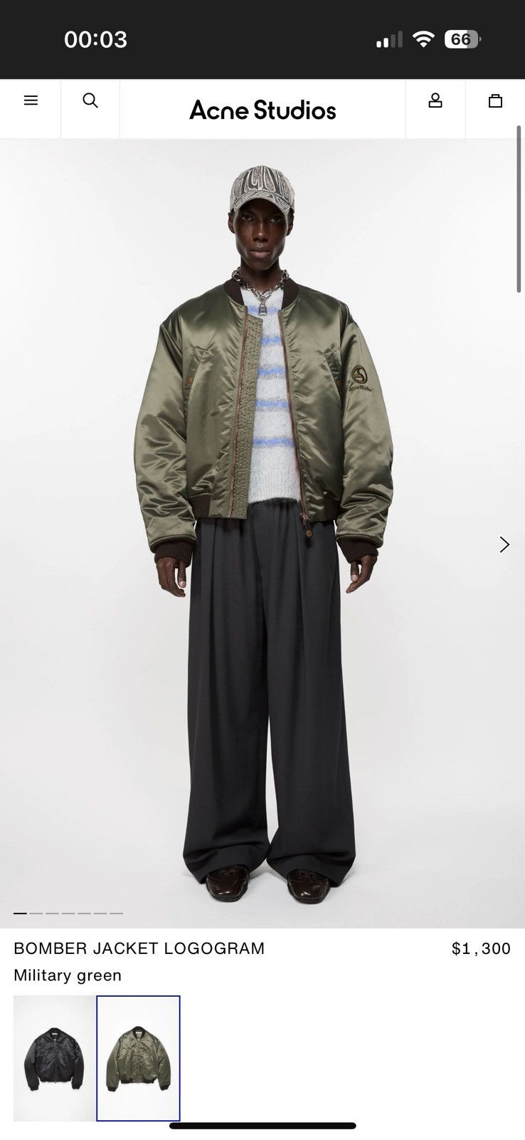 Acne Studios Acne Studio Olive Bomber Jacket Size US S / EU 44-46 / 1 - 2 Thumbnail
