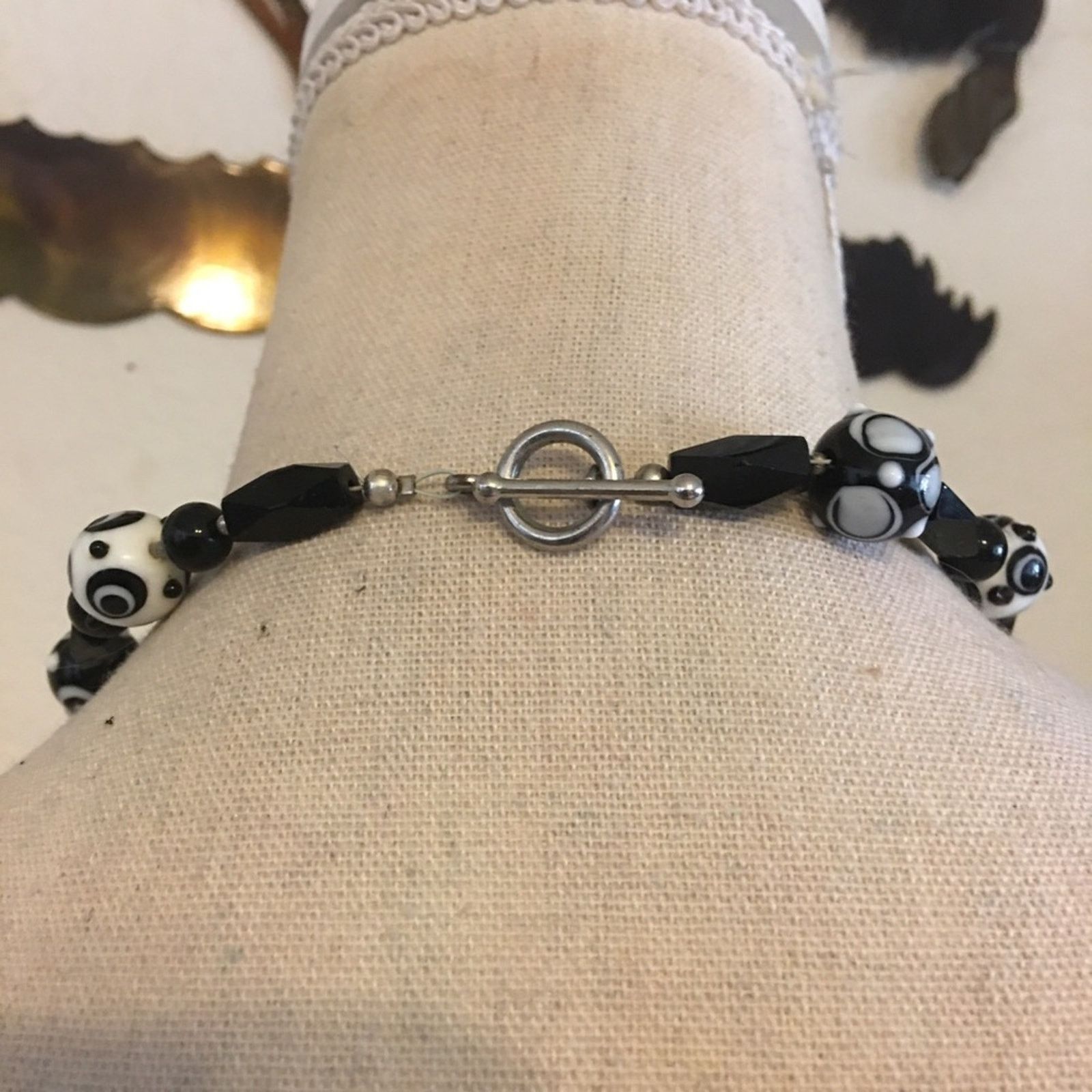 Vintage Vintage black & white panda glass bead necklace Size ONE SIZE - 5 Thumbnail