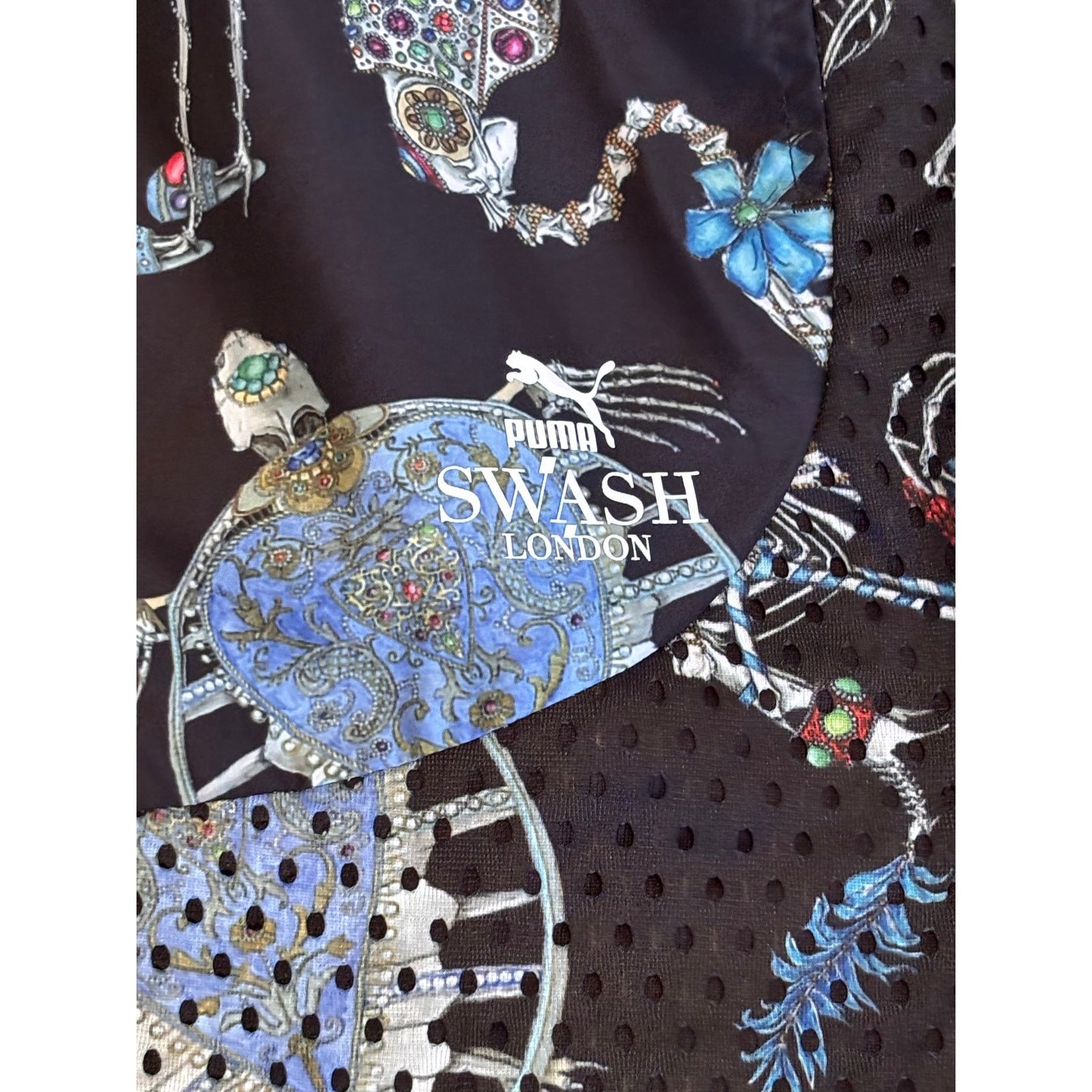 Puma Puma x SWASH London Fossil Printed Romper Medium Black Mesh Size 27" / US 4 / IT 40 - 10 Thumbnail