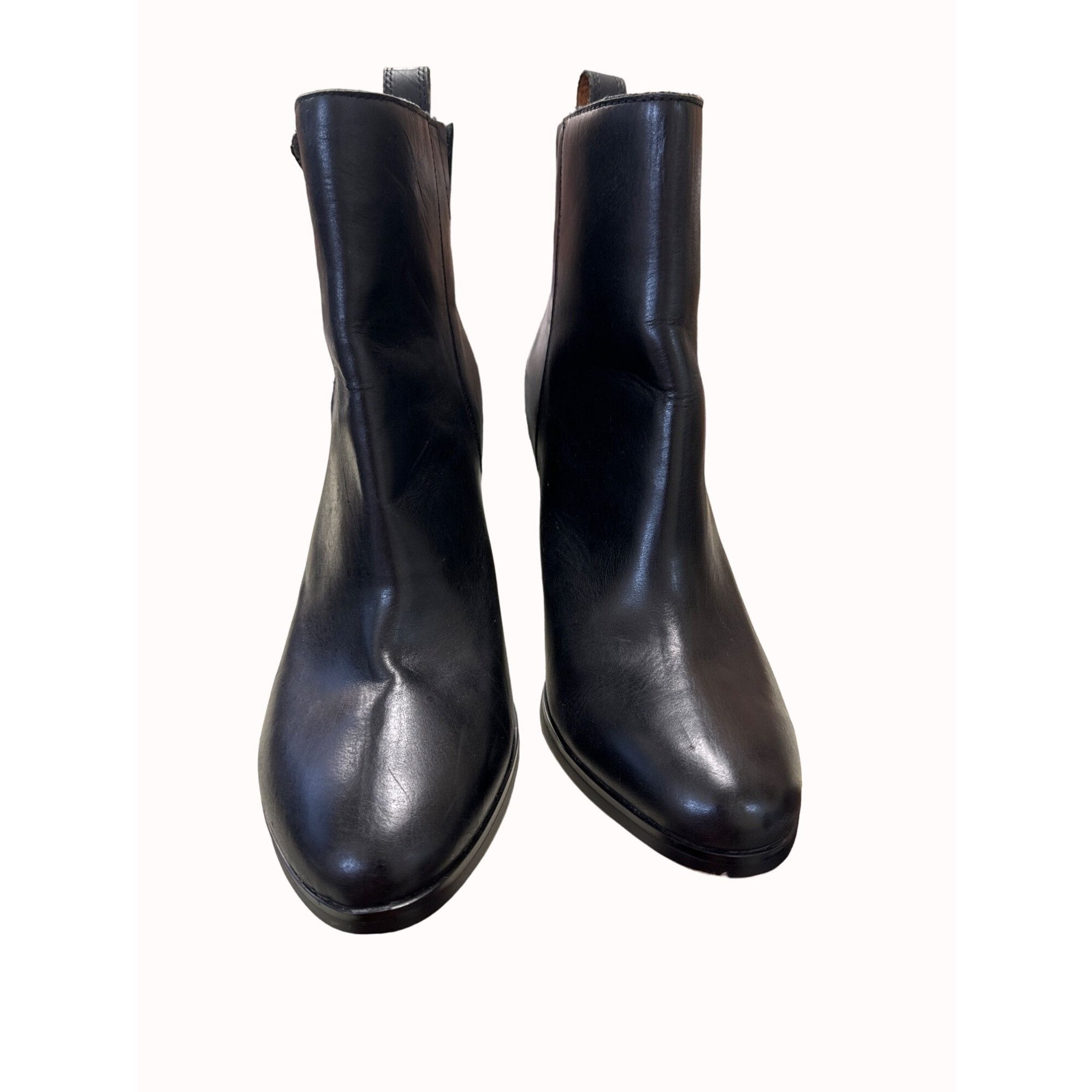 Gap Gap women’s black leather zip heel ankle boots size 10 SKU 5 Size US 10 / IT 40 - 6 Thumbnail
