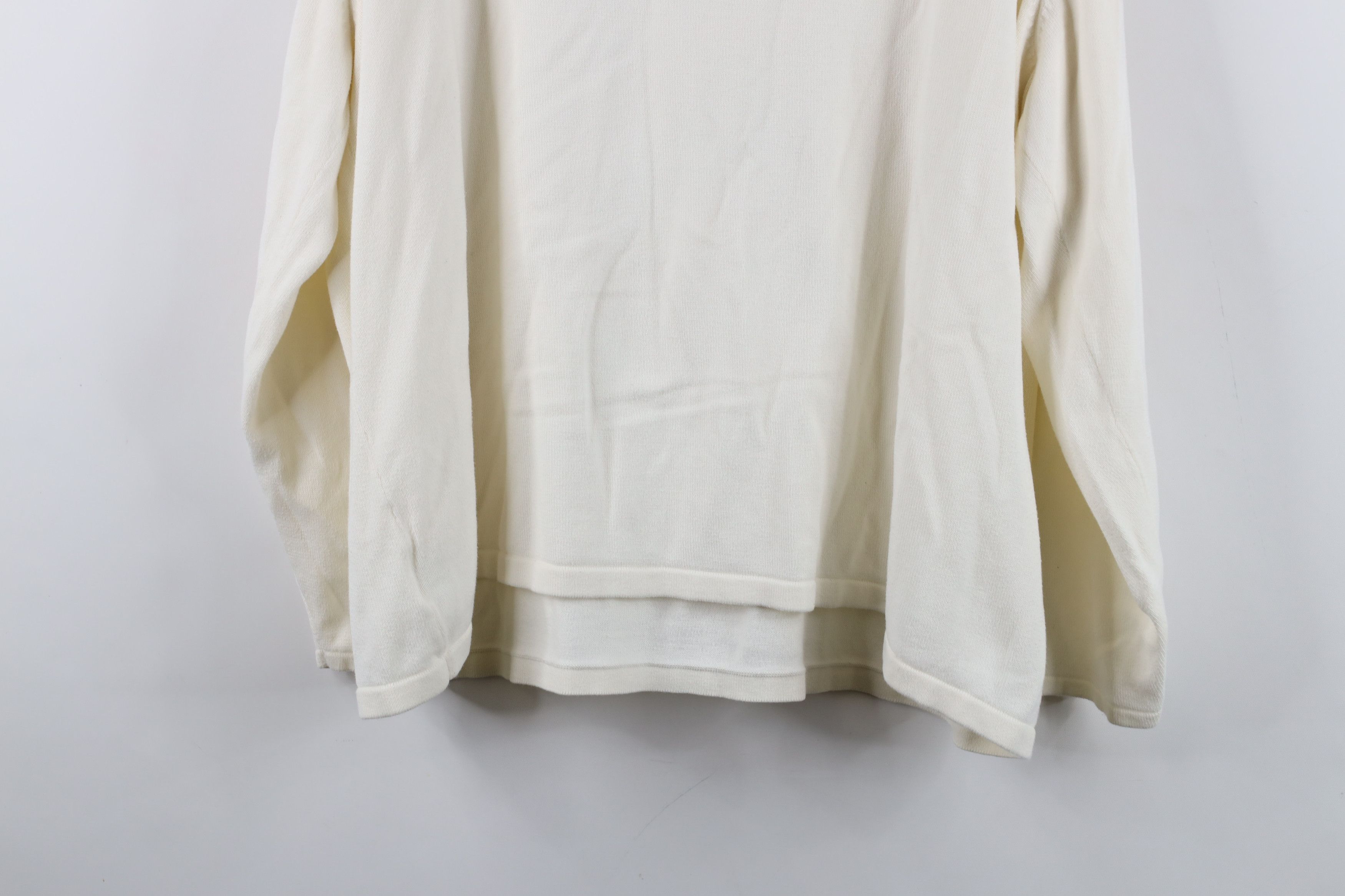 Lands' End Vintage 90s Lands End Lightweight Ribbed Knit Sweater Cream Size XXL / US 16-18 / IT 52-54 - 12 Thumbnail