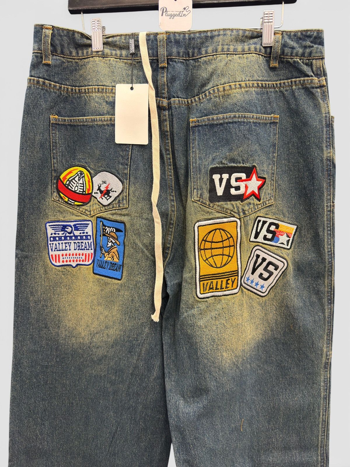 Vale Vale Valley Patch Widelegged Denim Size US 32 / EU 48 - 3 Thumbnail