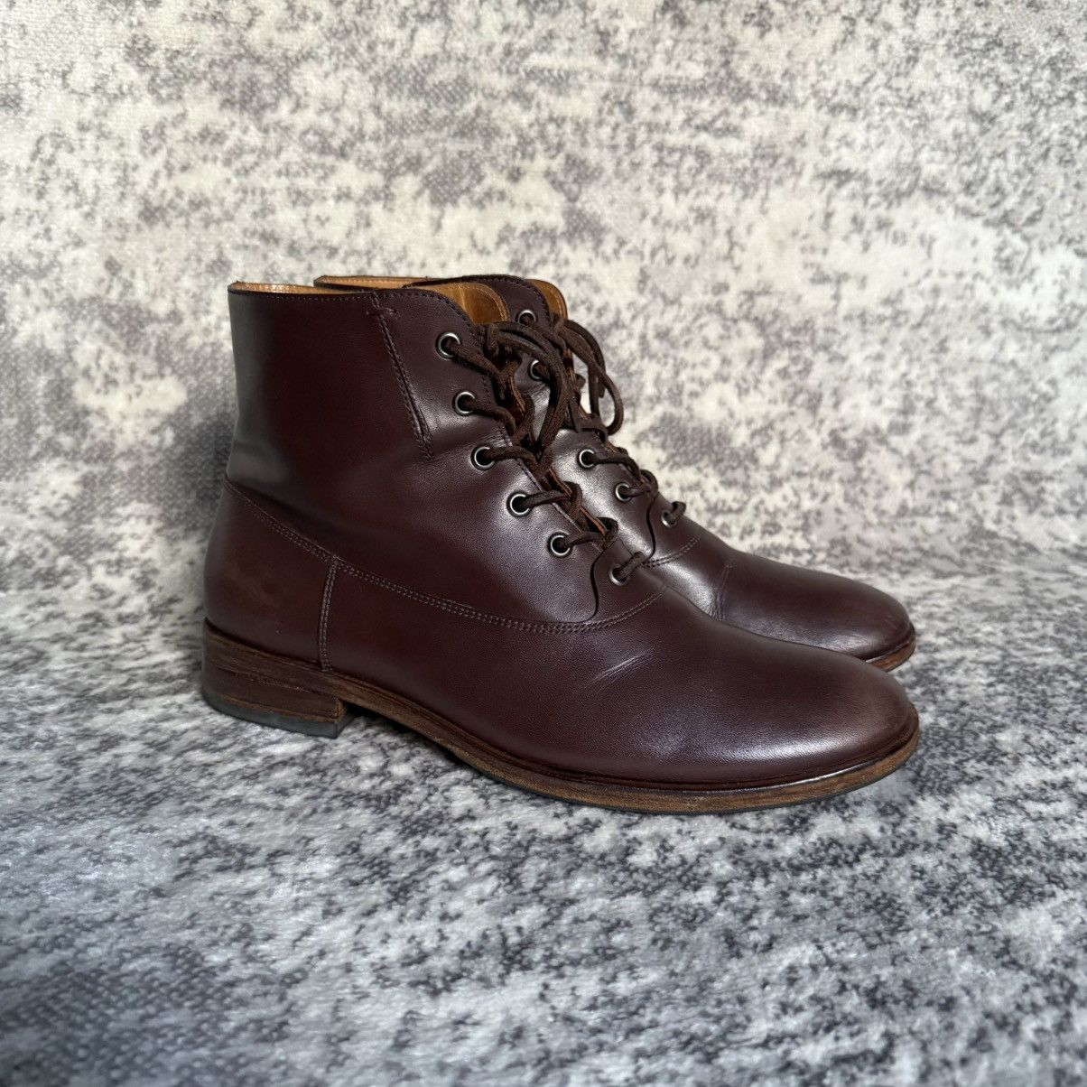 Maison Martin Margiela Leather Laced Side Zip Combat Boots