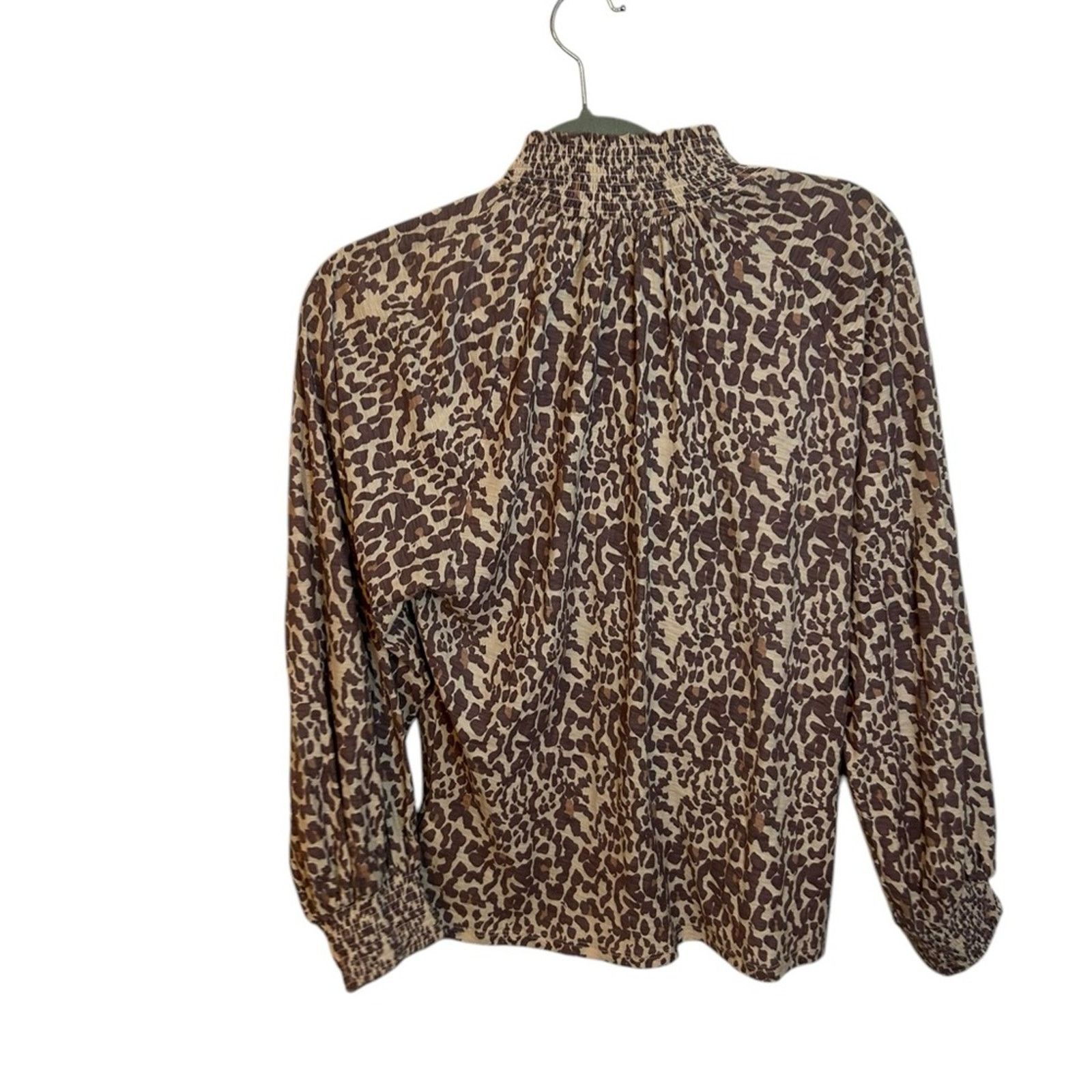 Nation LTD Nation LTD. Melanie Animal Print Smocked Peasant Tee Size M / US 6-8 / IT 42-44 - 2 Thumbnail