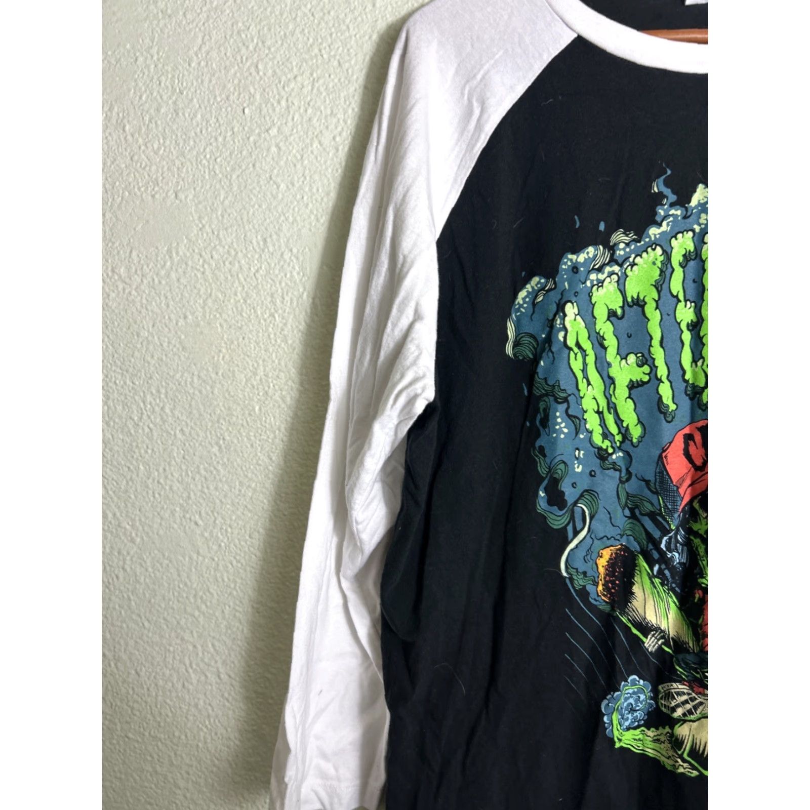 Vintage VINTAGE Aftershock 2024 Baseball T Shirt Graphics Skeleton Black White XL Size US XL / EU 56 / 4 - 2 Thumbnail