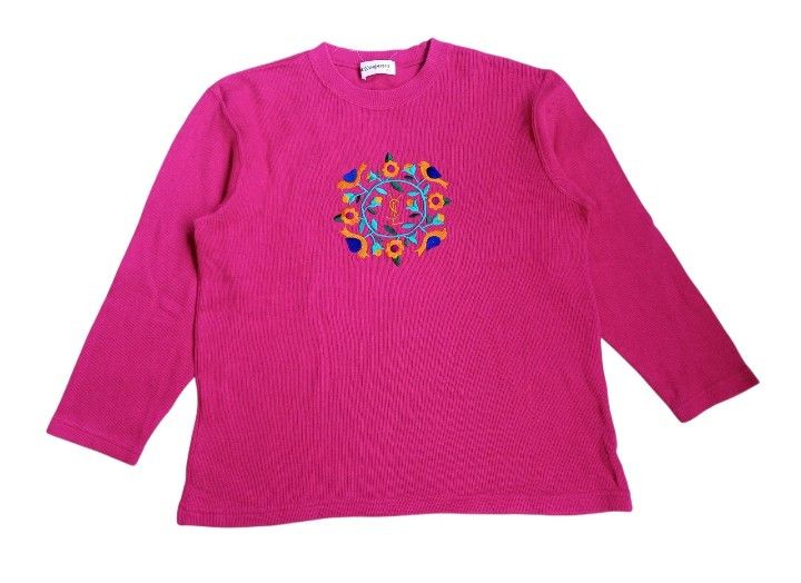 Yves Saint Laurent YSL Vintage Big Logo Embroidery Sweatshirt Top Size M / US 6-8 / IT 42-44 - 1 Thumbnail