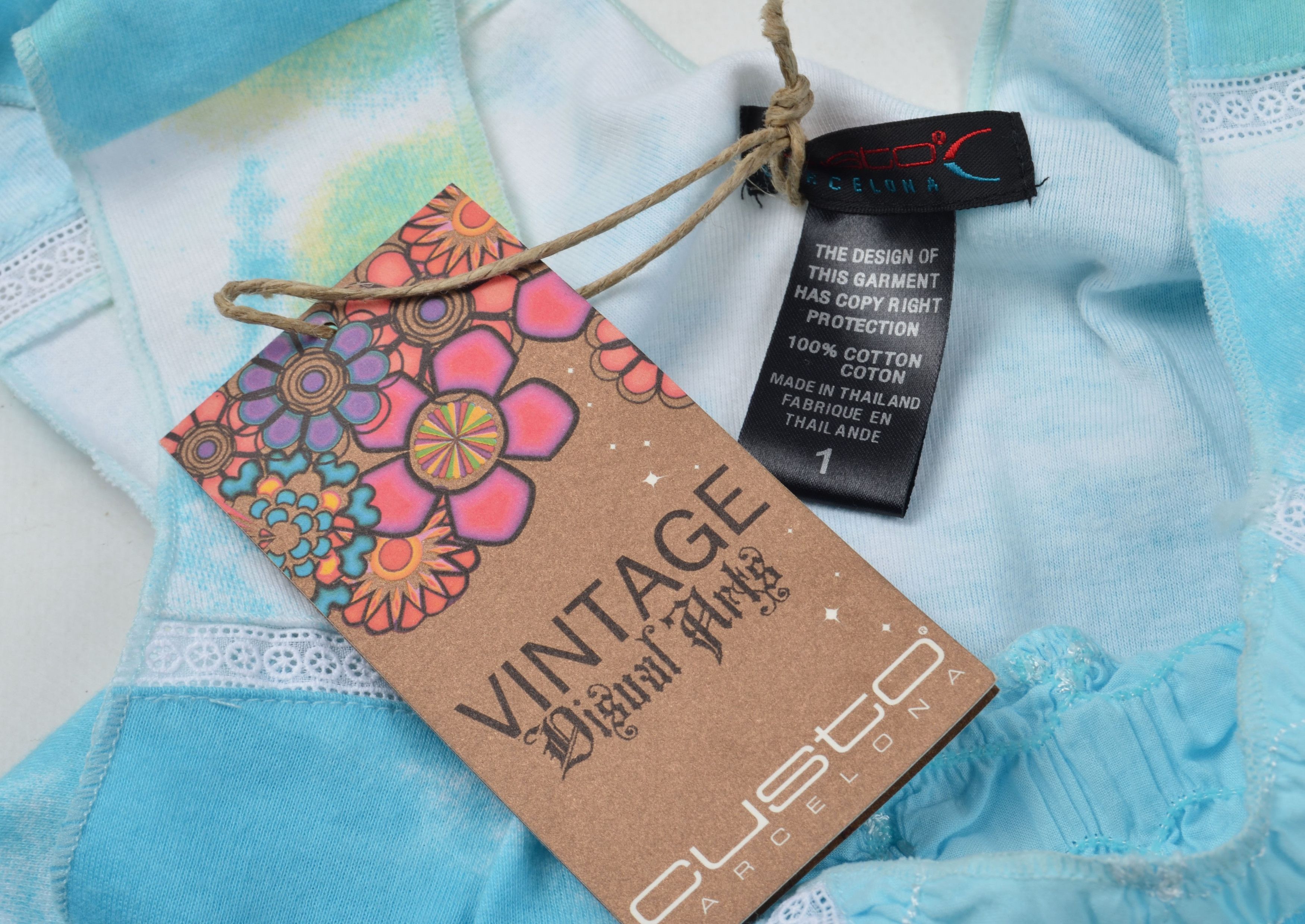 Custo Barcelona × Designer × Vintage Vintage Custo Barcelona Y2K Cottagecore Fairy Blue Top Size S / US 4 / IT 40 - 7 Thumbnail