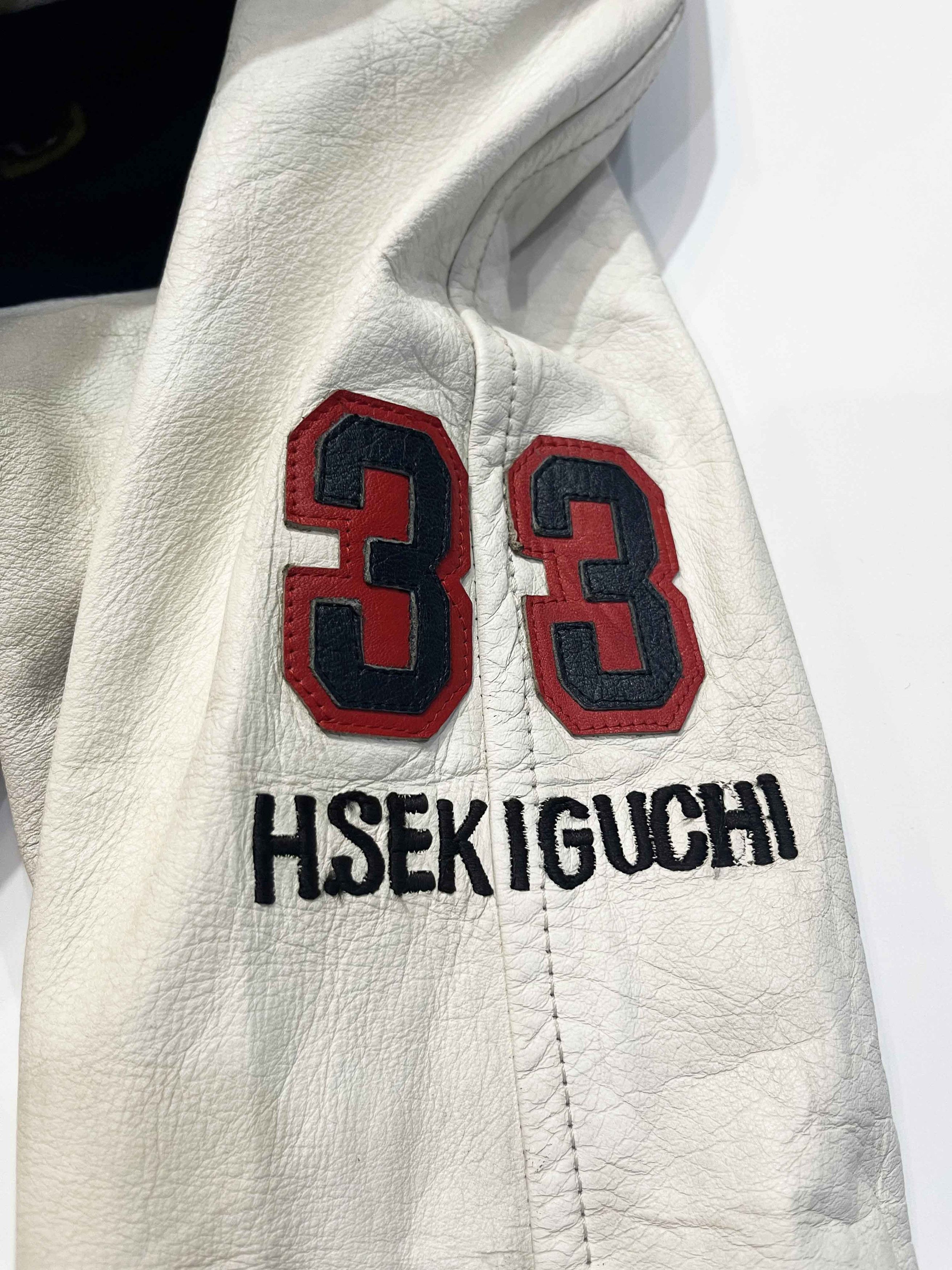 Vintage Vintage Waseda University Ski Team Letterman Leather Jacket Size US L / EU 52-54 / 3 - 9 Thumbnail