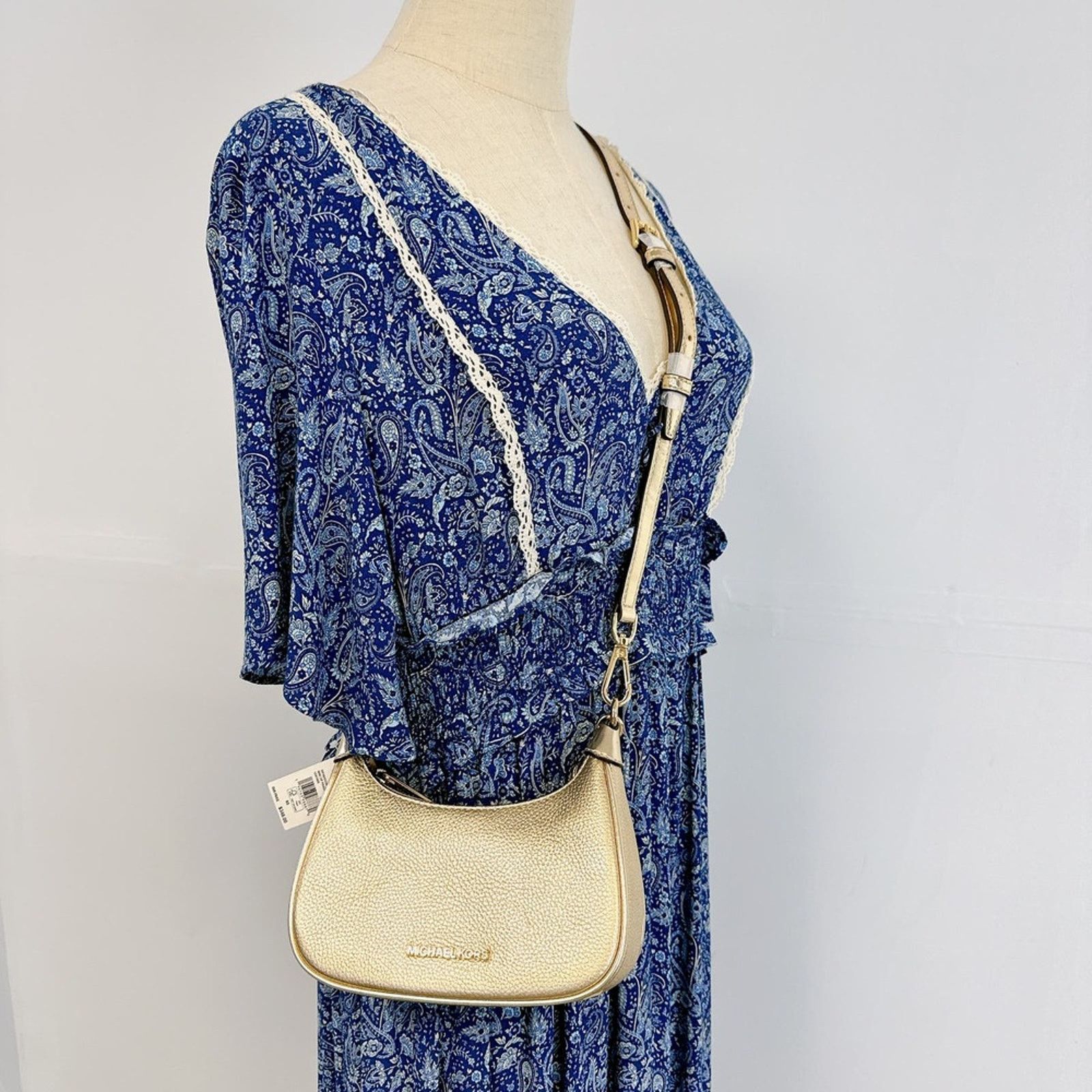 Michael Kors Michael Kors 35F3G4CC5M Cora Extra-Small Metallic Pebbled Size ONE SIZE - 1 Thumbnail