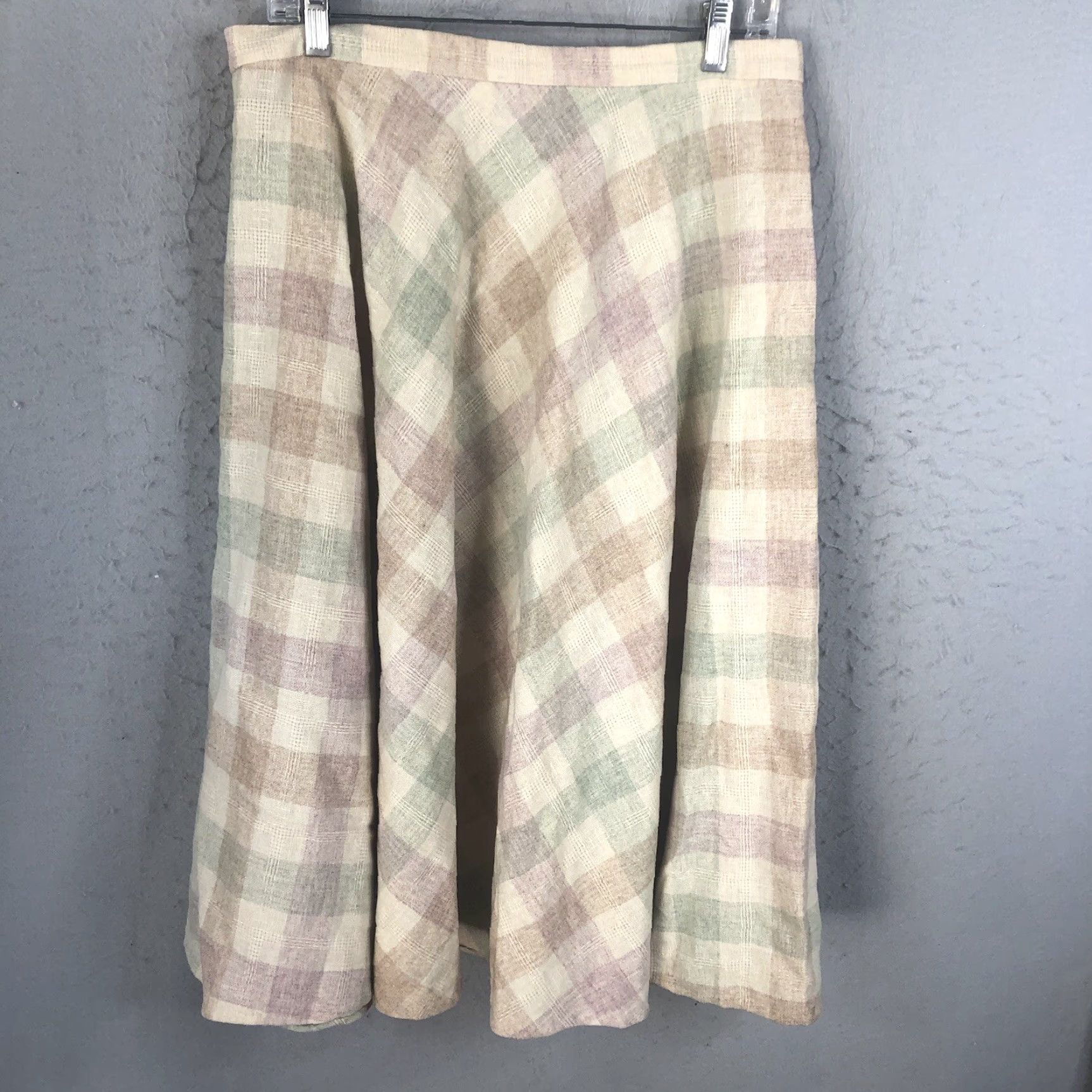 Sears VINTAGE Sears Skirt Womens Small Pastel Checks Wools Blend The Gathering 60s Size 28" / US 6 / IT 42 - 3 Thumbnail