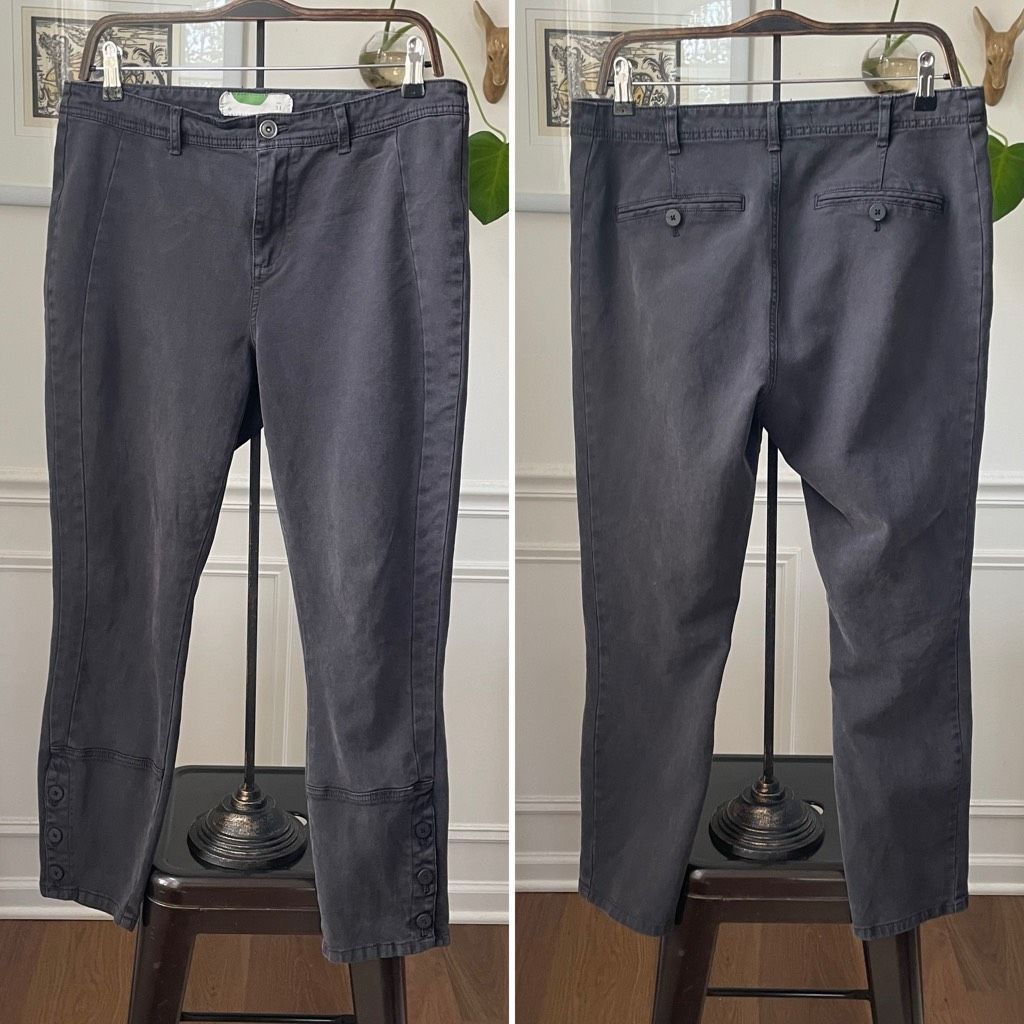 Anthropologie Anthropologie Washed Black Charcoal Button Ankle Utility Pan Size 31" - 1 Thumbnail