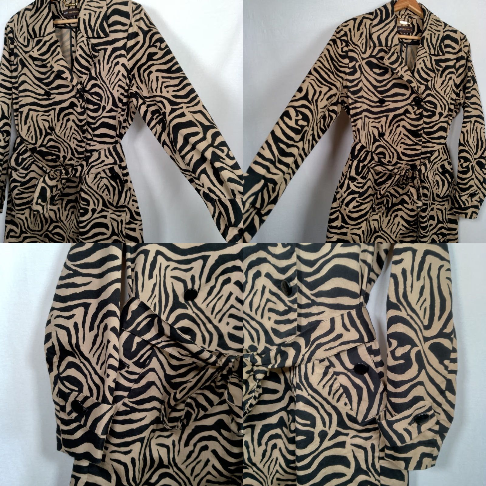 Vintage VINTAGE Dana Buchman Blazer Jacket Animal Print Brown Black Zebra Cotton Small Womens Size S / US 4 / IT 40 - 8 Thumbnail