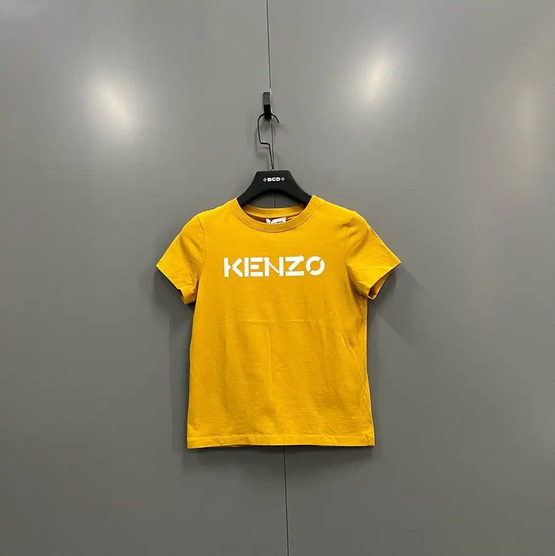 Kenzo KENZO Yellow Logo Short Sleeve Cotton T-shirt 0089 Size S / US 4 / IT 40 - 1 Thumbnail