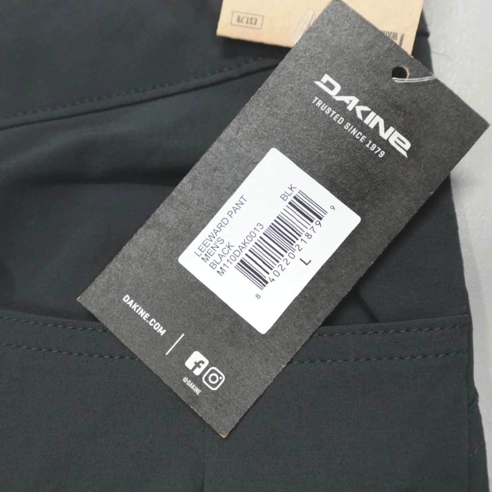 Dakine DAKINE Leeward Pants Black Men's L Drawstring Durable Stretch Nylon Regular Size US 33 - 4 Thumbnail